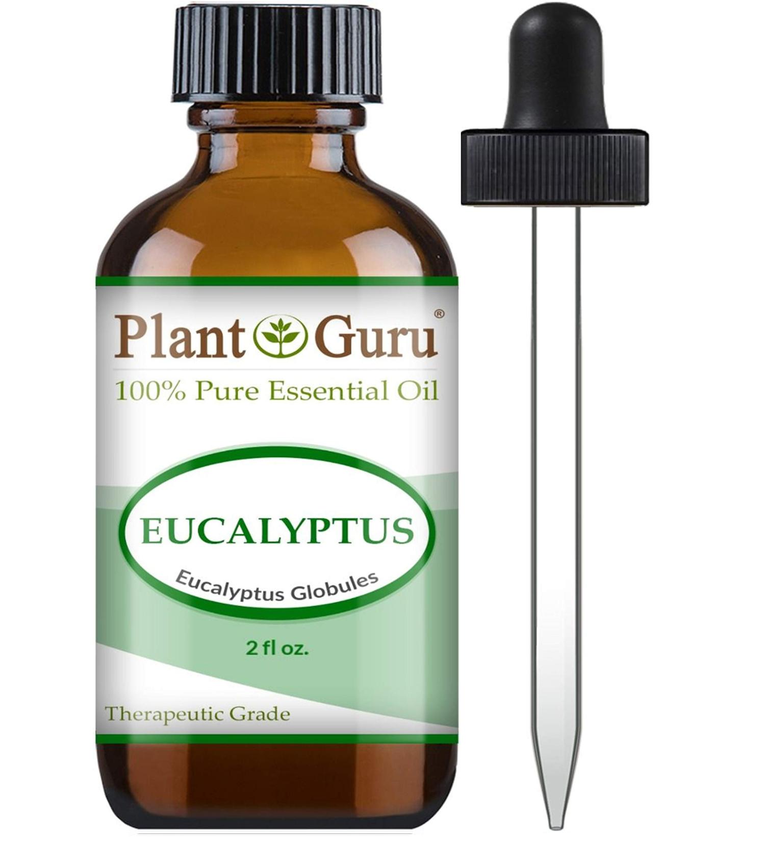 Eucalyptus Essential Oil 2 oz 100% Pure Undiluted Therapeutic Grade for Aromatherapy Diffuser Sinus Relief Allergies Cough Nasal and Chest Congestion