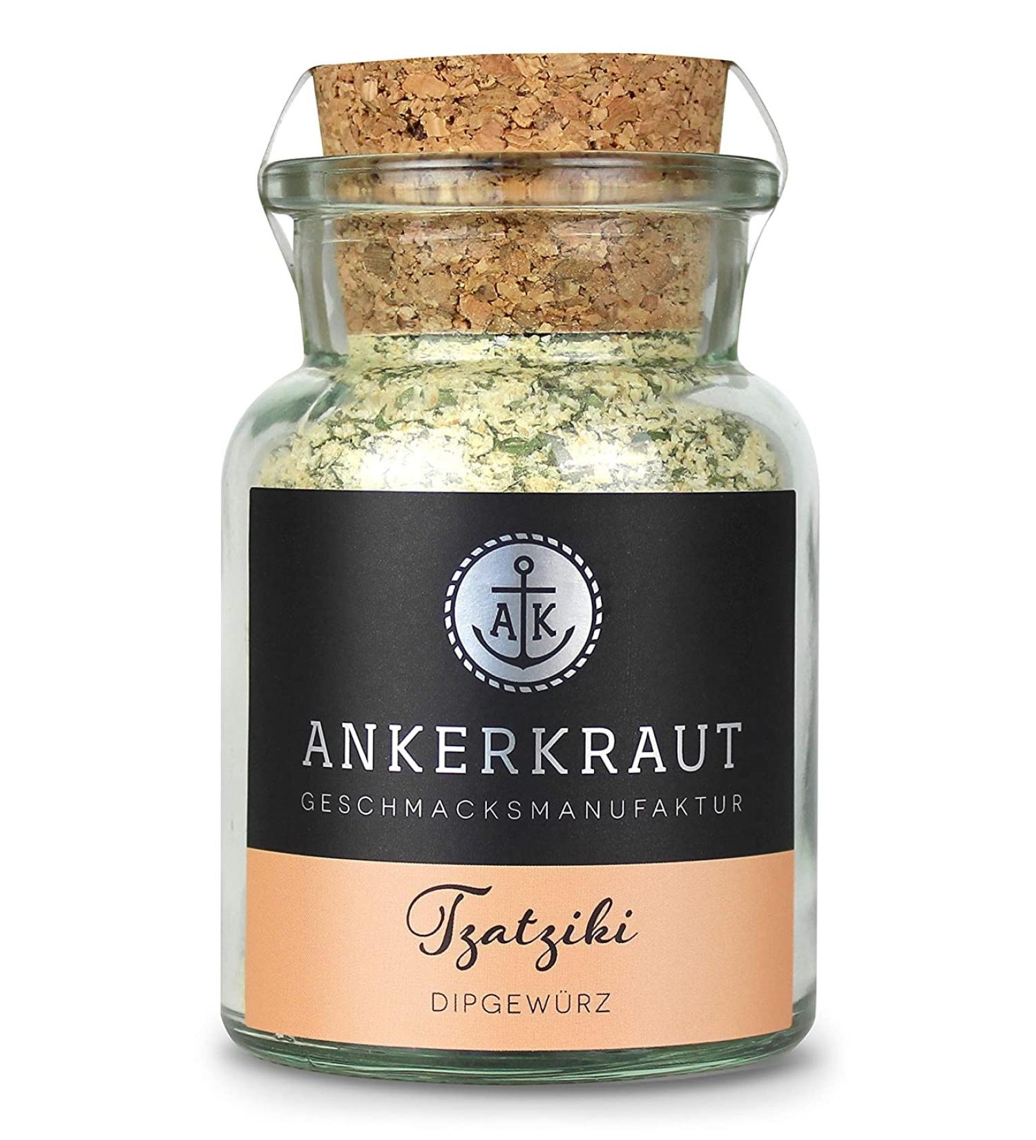 Ankerkraut Tzatziki Spice Mix - Greek Dip for Mezedes Gyros & Souvlaki - 100g in Cork Glass - Buy Online on GoSupps.com