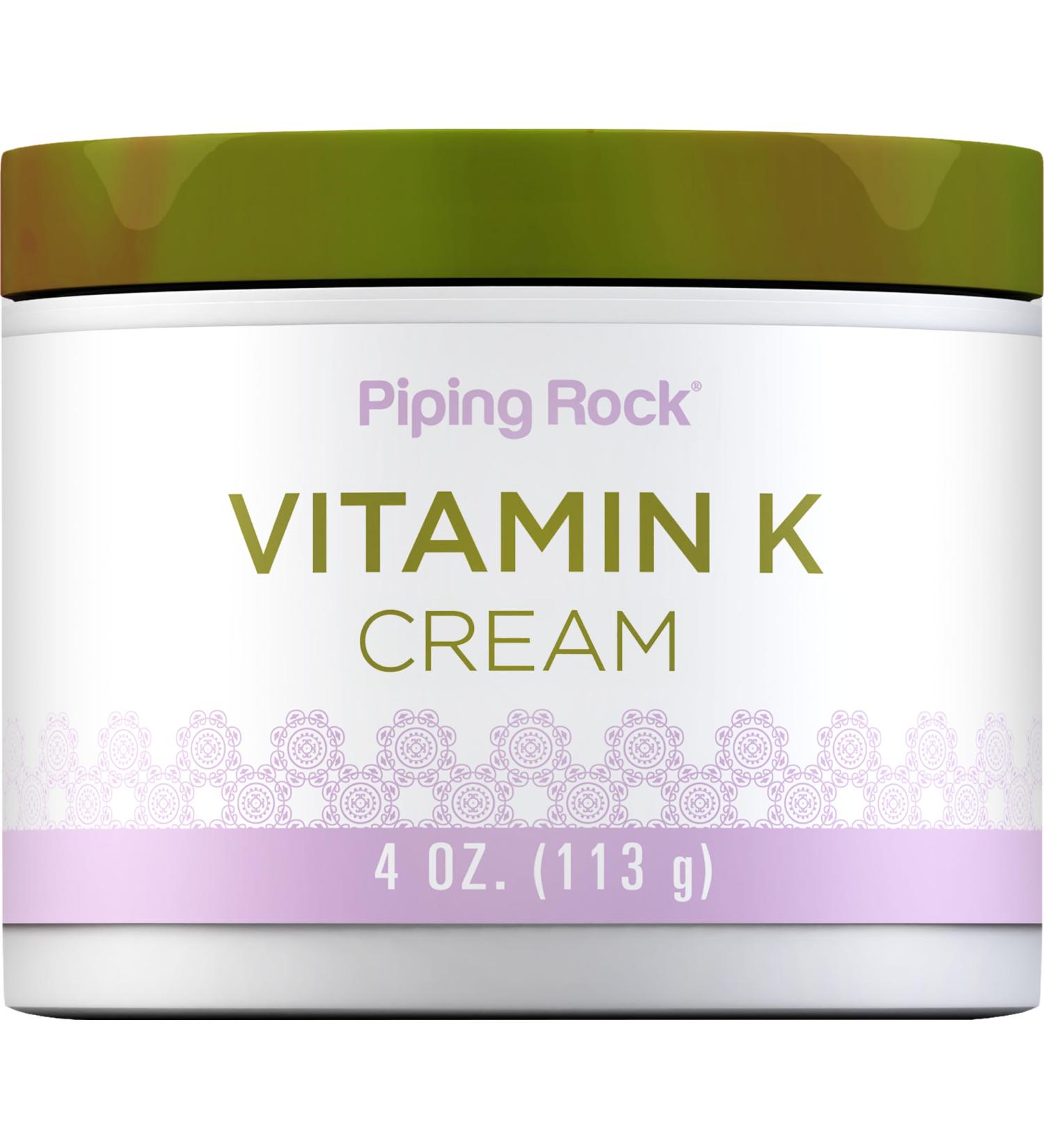 Piping Rock Vitamin K Cream | 4 Ounce | for Bruising Dark Circles Spider Veins Eyes Skin and Face - Buy Online on GoSupps.com