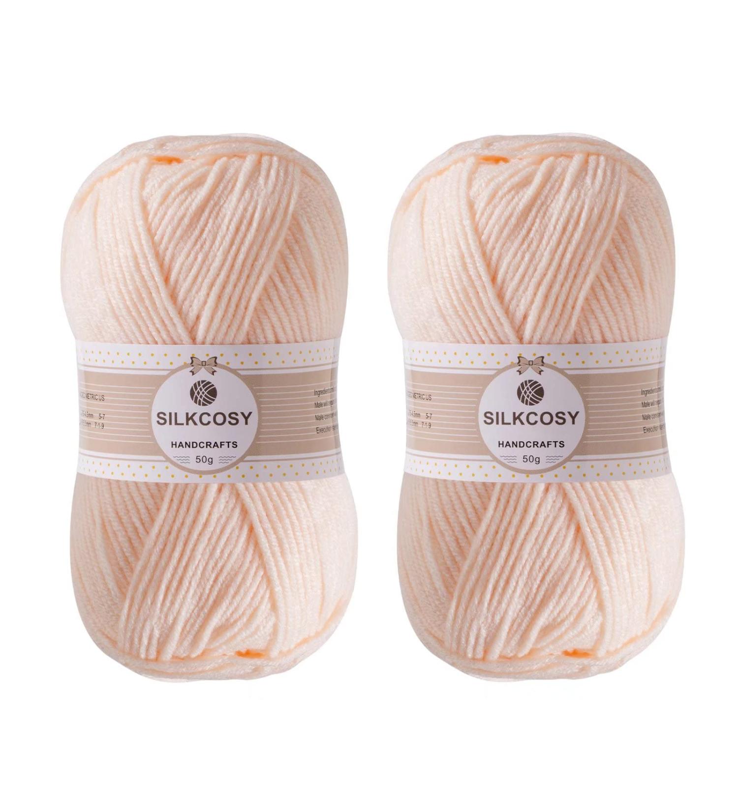 Soft 280 Yards Crochet Yarn Set - 2 Pcs Assorted Skin Colors | 4ply Acrylic Yarn for Hand Knitting - Buy Online on GoSupps.com
