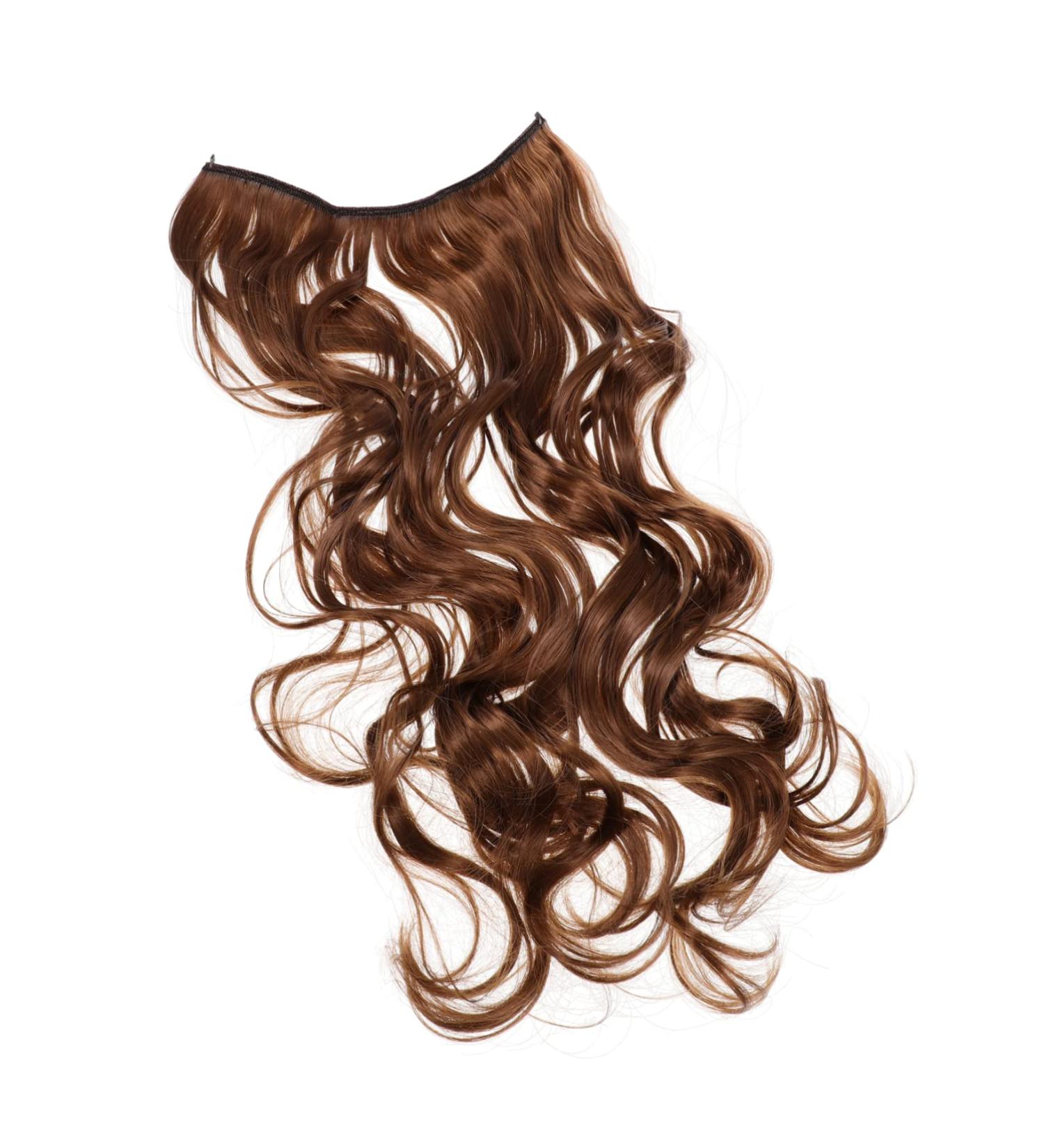 HAPINARY Wavy Hair Extensions Hair Clips for Curly Hair Crown Bows for Girls Ponytail Evil Eye for Car Curly Hair Wigs Straight Human Hair Wig High Temperature Wire Extend Curls 66x26x0.8cm Light Brown - Buy Online on GoSupps.com
