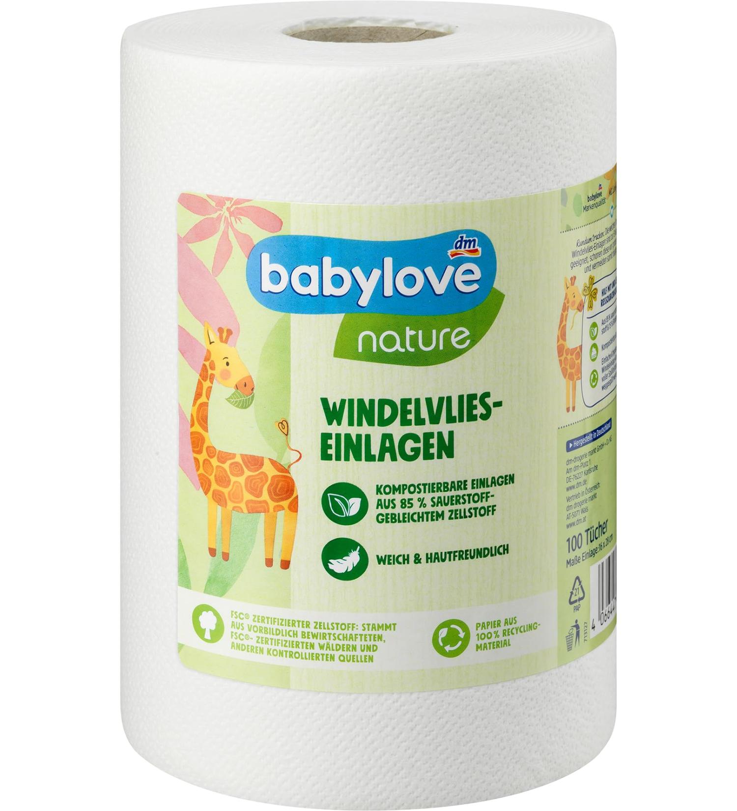 Babylove wet wipes and co (5x 100 inserts diaper fleece inserts) 5x 100 inserts diaper fleece inserts