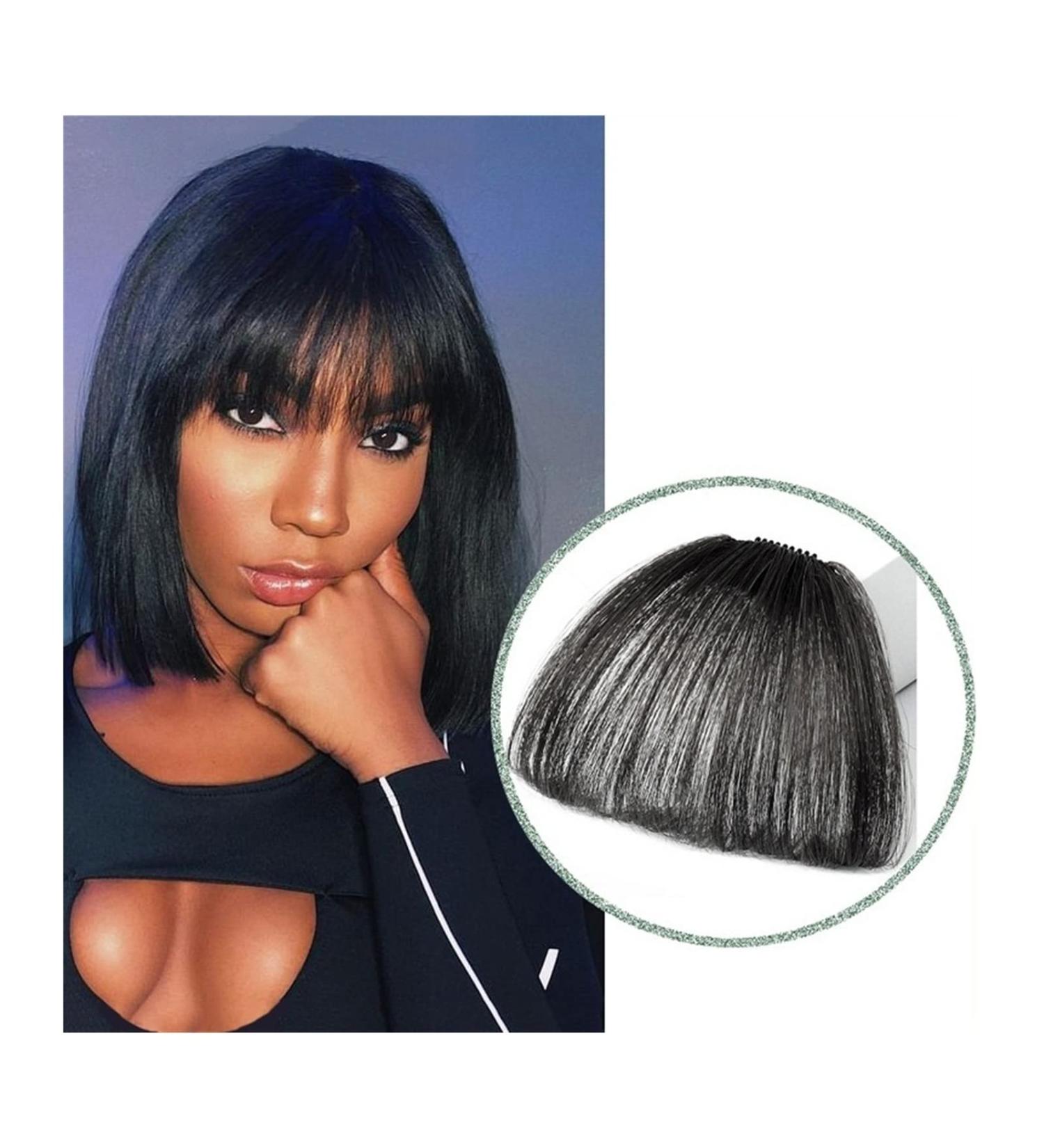 Bangs Hair Clip Bangs Hair Clip In Air Bangs Thin Fake Fringes Natural Straigth Synthetic Neat Hair Bang Accessories For Girls Invisible Natural 4 Colors Bangs Clip in Hair (Color : Air bang 2) - Buy Online on GoSupps.com