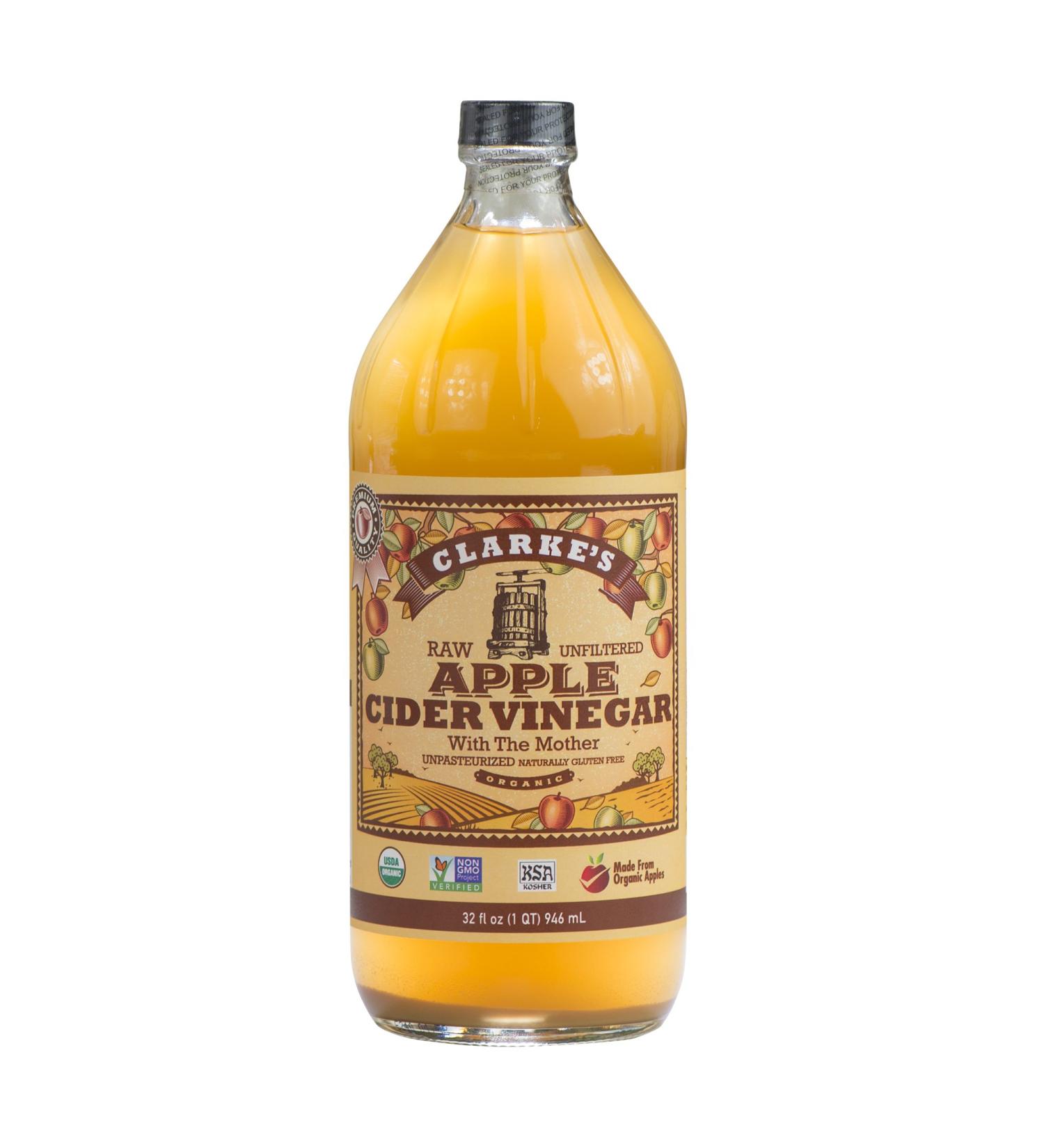 Clarke's Raw Unfiltered Apple Cider Vinegar - 100% Natural and Organic - Buy Online on GoSupps.com