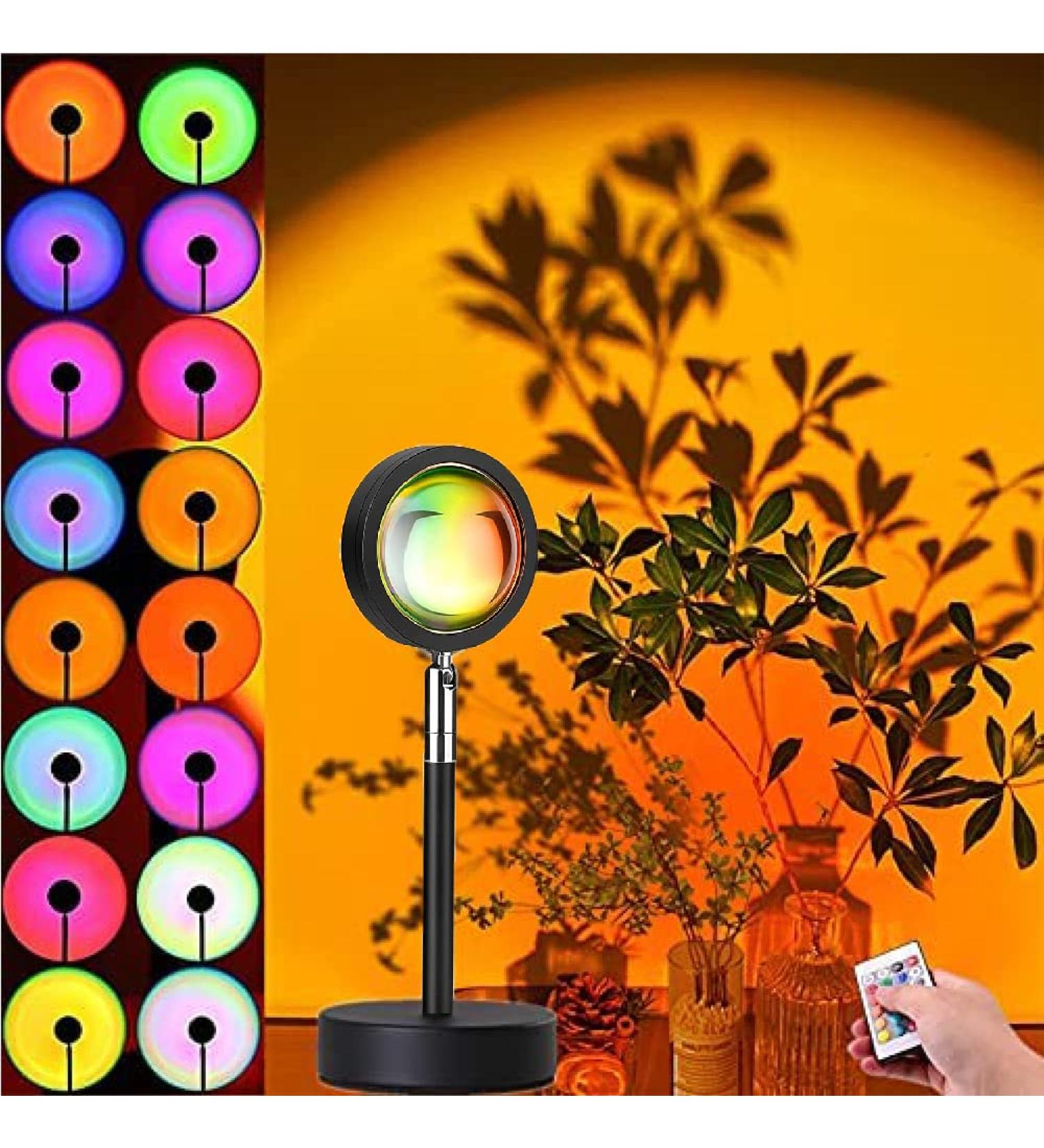 16 Colors Sunset Lamp - USB Sun Lamp with Remote Control | 180 Rotatable LED Projector for Selfies Parties & Decorations - Buy Online on GoSupps.com