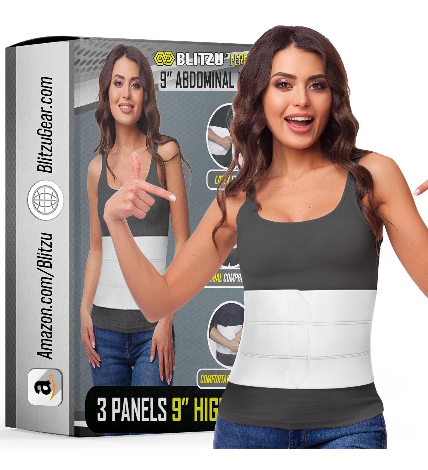 BLITZU 9 Panel Postpartum Belly Band Stomach Abdominal Binder | Compression Wrap Support Belt for Surgery Recovery, C-Section, and Hernia | L-XL (Waist Size 43-60) - Buy Online on GoSupps.com