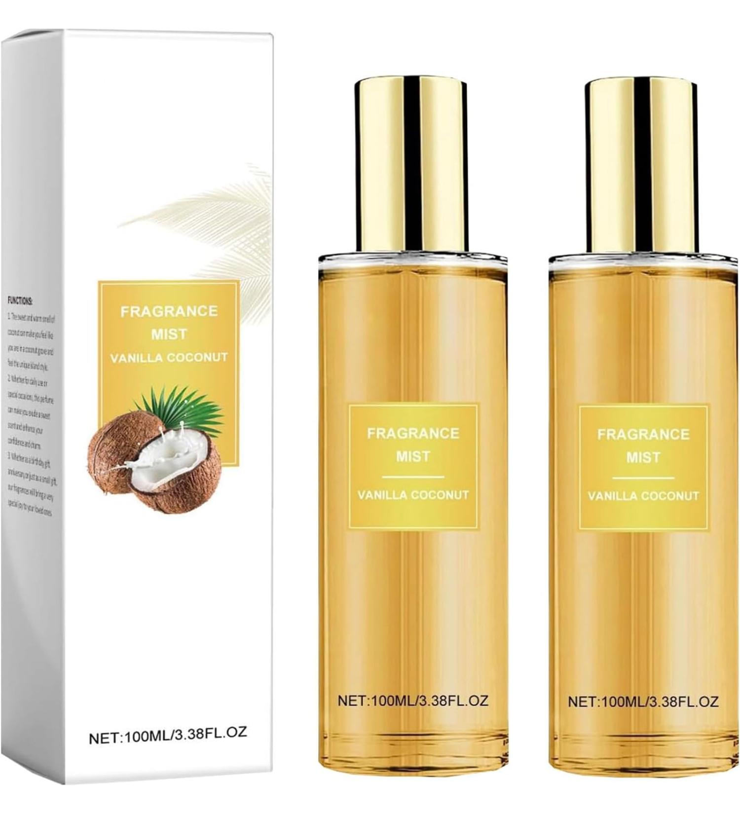 Vanilla Coconut Body Spray Vanilla Coconut Hair Body Perfume Spray Body & Hair Fragrance Mist Travel Size Long Lasting Perfume Spray 2PCS - Buy Online on GoSupps.com