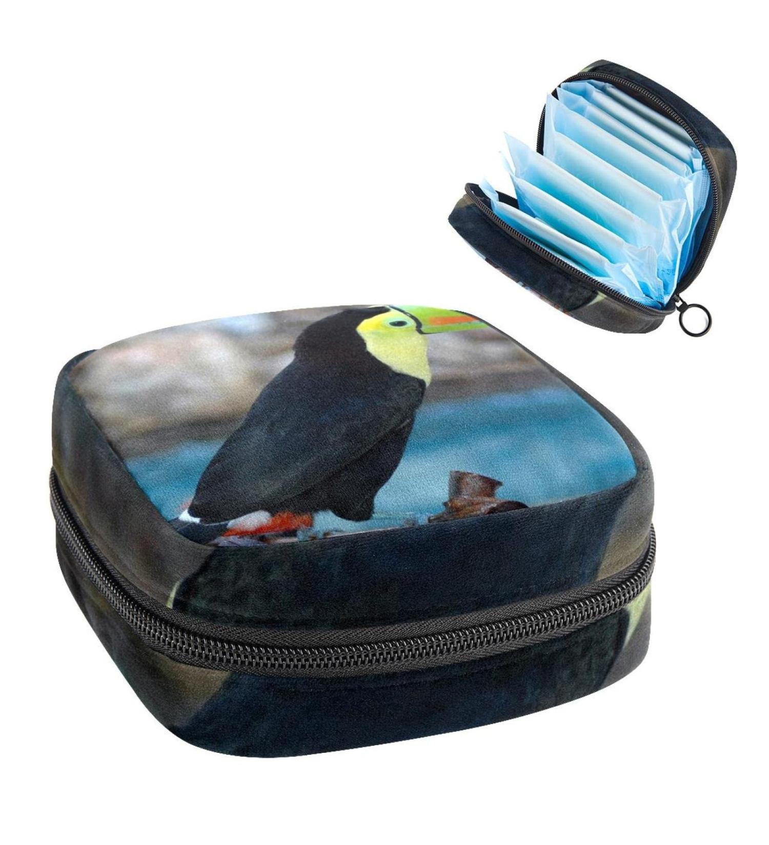 GIAPB Period Bag - Parrot Bird Print Storage & Travel Makeup Pouch | Color977 - Buy Online on GoSupps.com