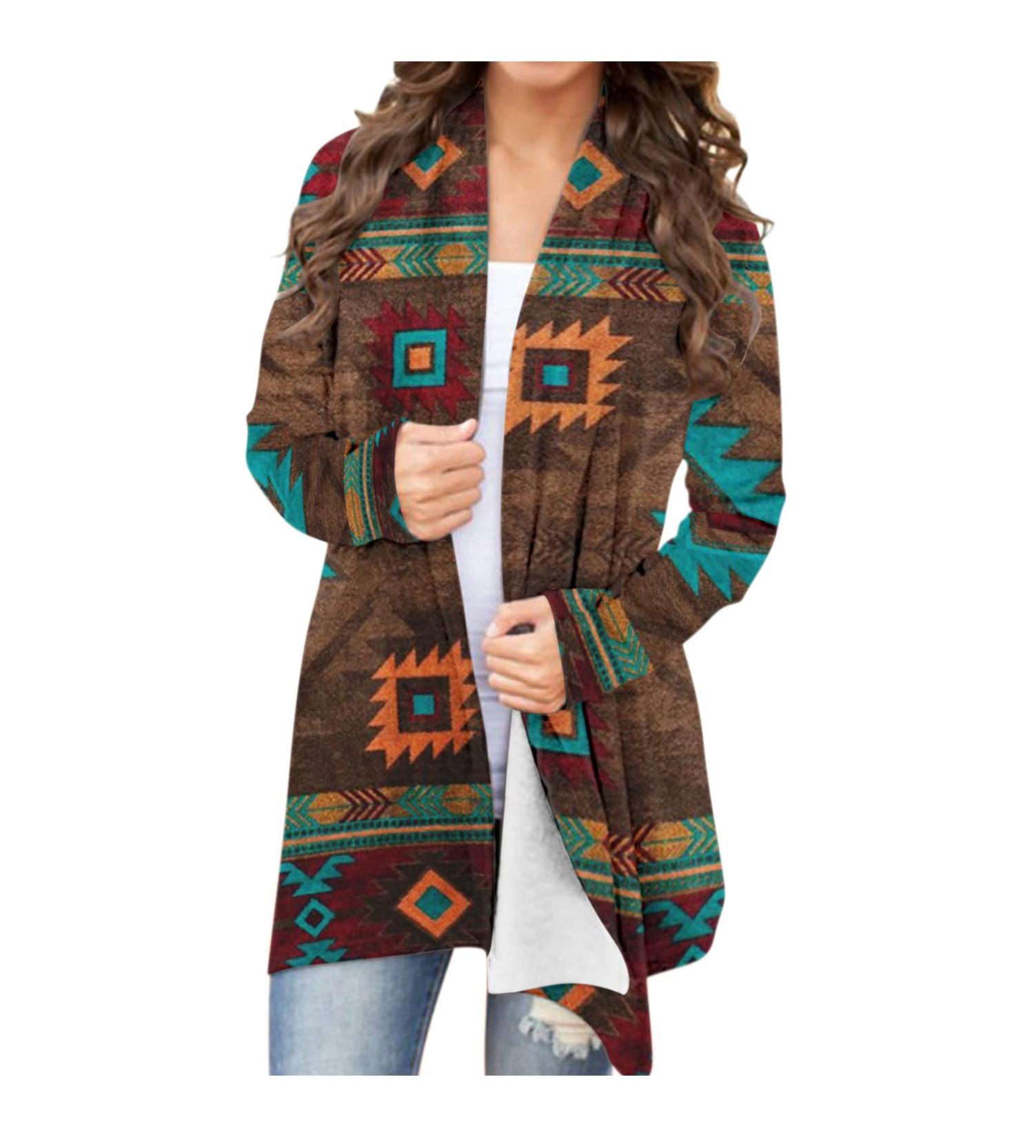 Long Shirt Outerwear Top Thin Warm Knitted Coat Women's Blouse V-Neck Shirt Tunic Long Women's Tunic Women's Shirt Casual Checked Shirt Women's Winter Chunky Knit Jacket A-brown L - Buy Online on GoSupps.com