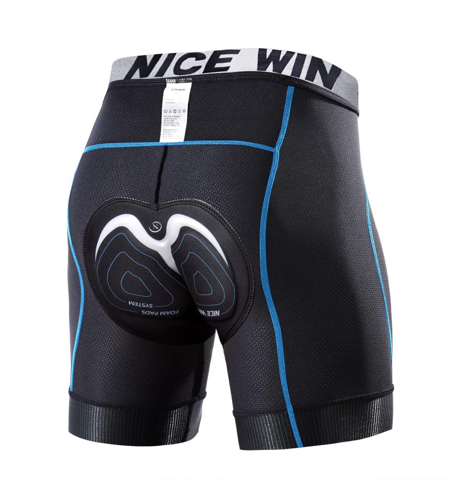 Nicewin Bike Underpants for Men - 4D Padded Bicycle Shorts Breathable & Fast-Drying Shockproof Cycling Underwear L Blue - Buy Online on GoSupps.com