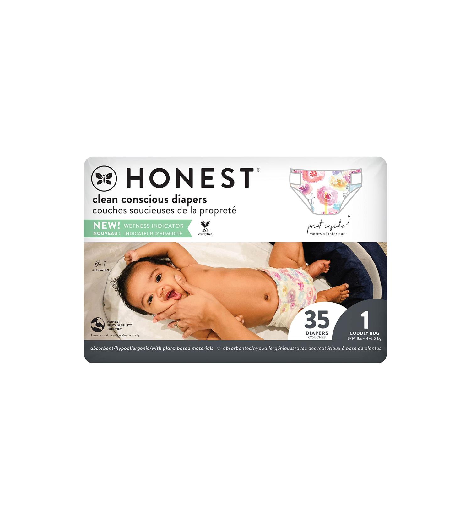 The Honest Company Honest Diapers Size 1 8-14 Pounds Rose Blossom 35 Diapers
