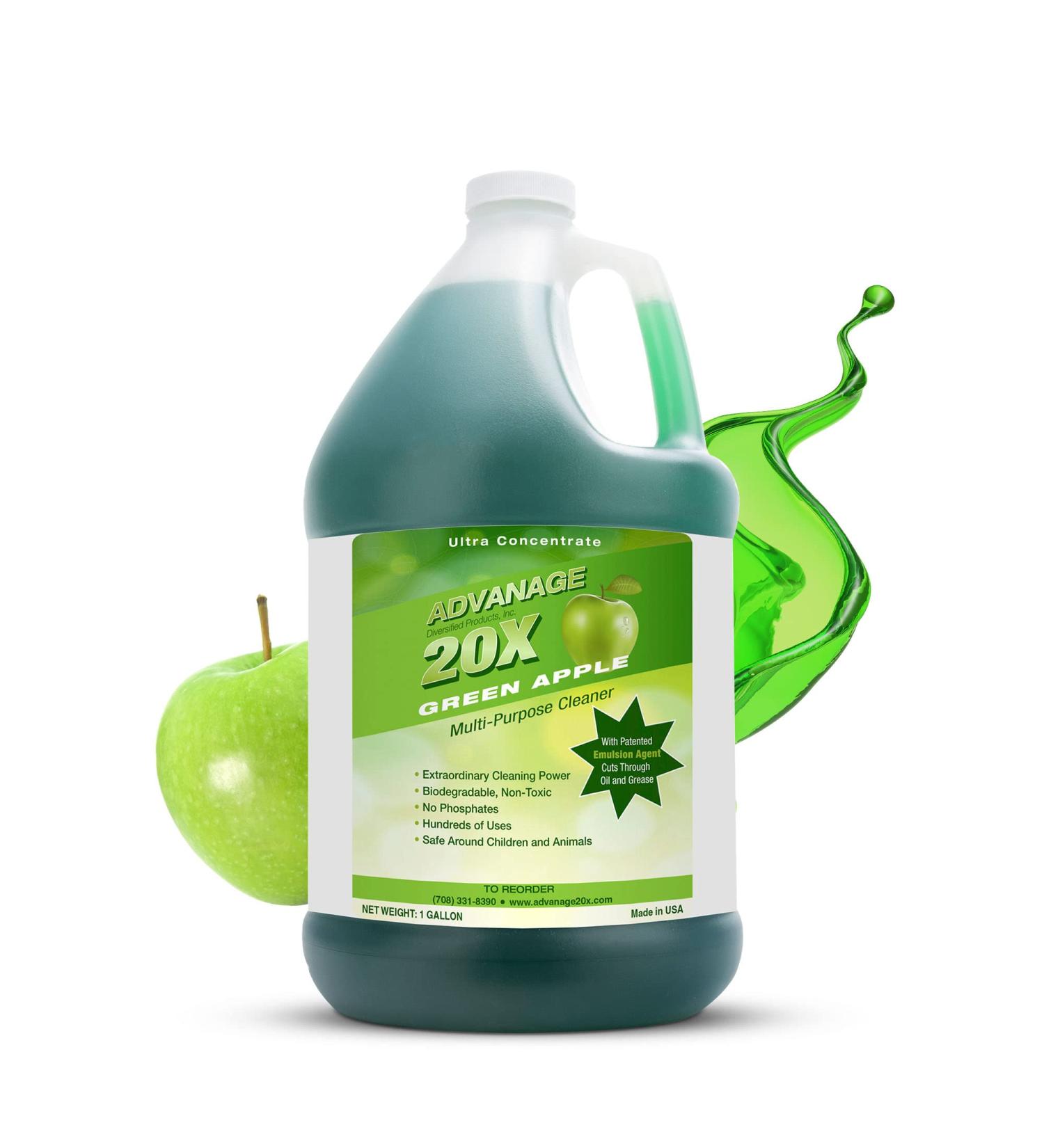 Buy 20X Multi-Purpose Ultra Concentrated Cleaner | Eco-Friendly Non-Toxic Makes 80 Quarts | Child & Pet Safe | 128 oz Green Apple Scent - Buy Online on GoSupps.com