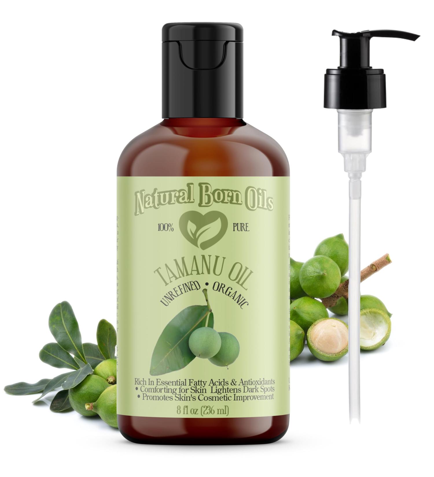 Natural Born Oils Tamanu Oil 8oz Organic Cold-Pressed Rich in Calophyllolide Ideal for Moisturizing Skin Strengthening Hair - Buy Online on GoSupps.com