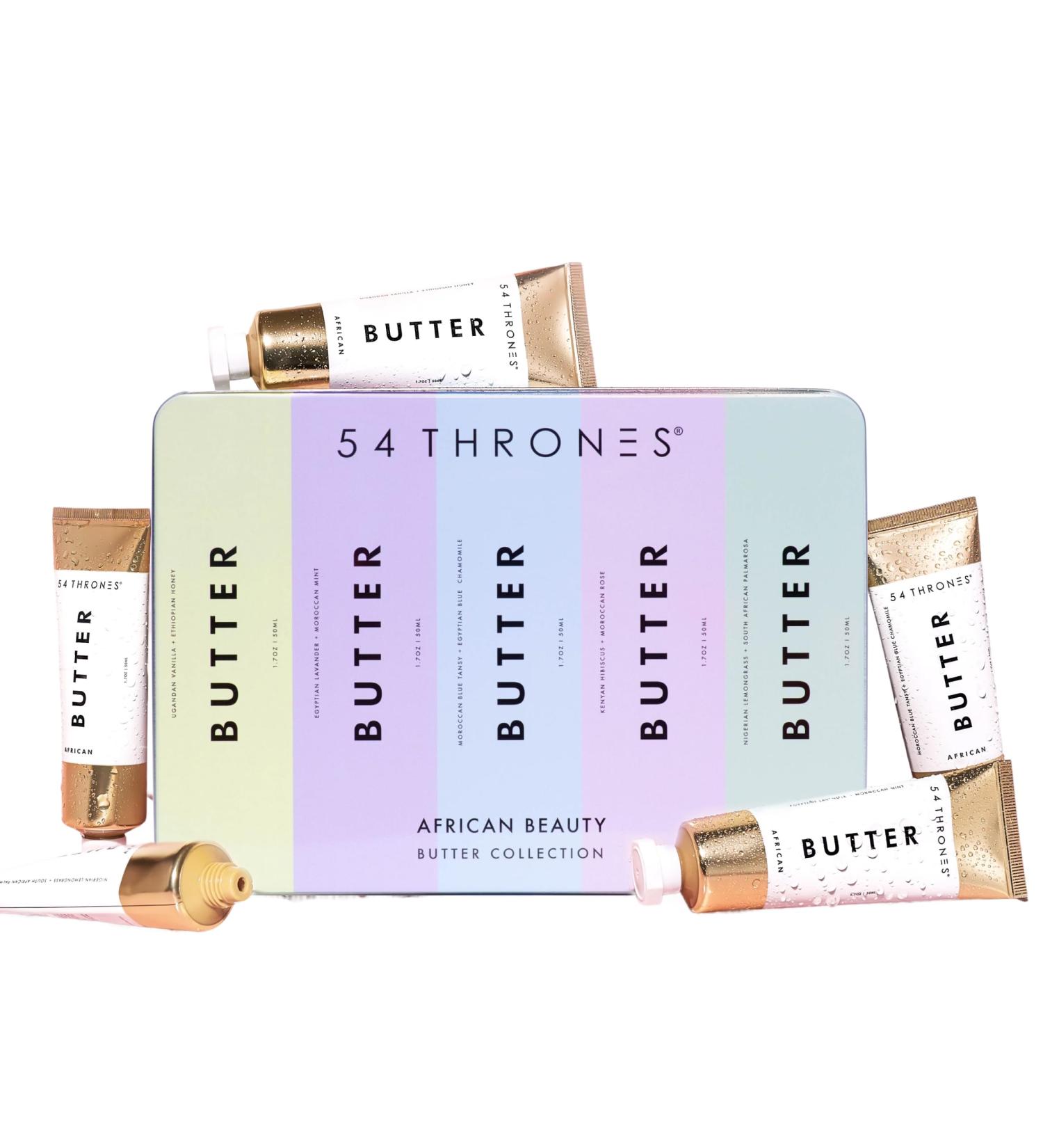 54 Thrones Oprah's Favorite Things: African Beauty Butter Collection Deluxe Tin Intensive Dry Skin Support Moisturizing Body Butter for Women Locks in Moisture 5-Piece Set 1.7 oz each - Buy Online on GoSupps.com