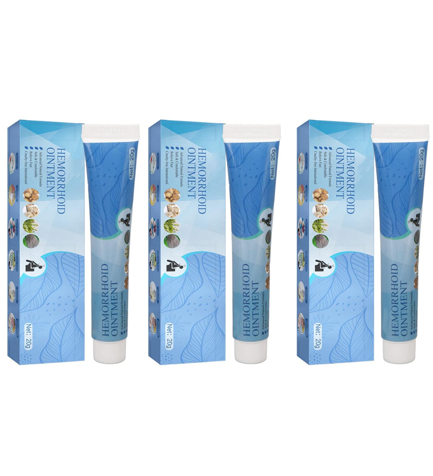 YUYTE Hemorrhoid Cream 0.7 Oz (3-Pack) - Anti-Itch Ointment for Lymphatic Drainage & Anus Health Relief - Buy Online on GoSupps.com