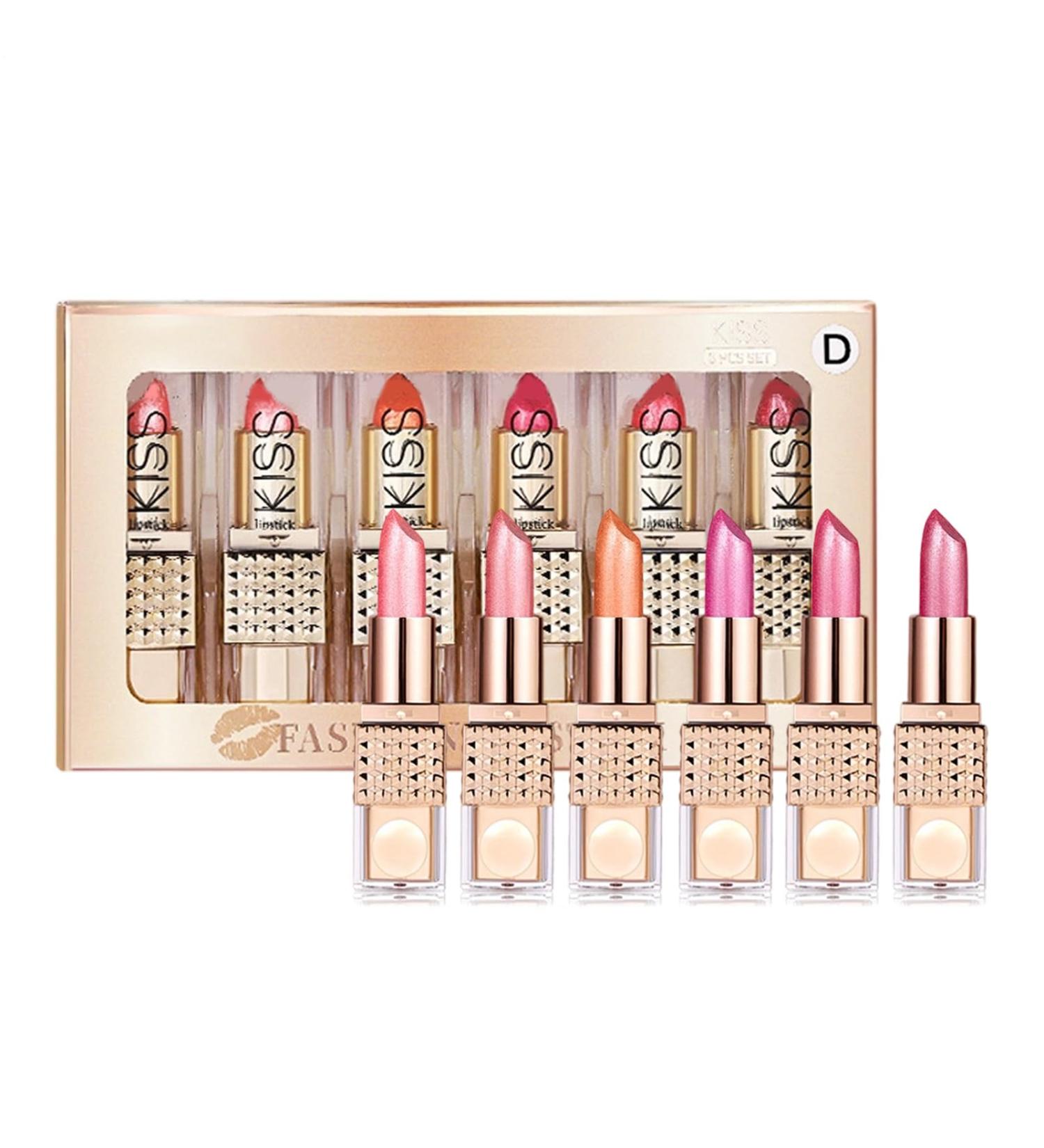 Metal Lipstick Set: Shiny Makeup Kit Waterproof Bold Colors | Long Lasting Velvet Lip Sticks Shiny Shiny Finish Beauty Set - Buy Online on GoSupps.com