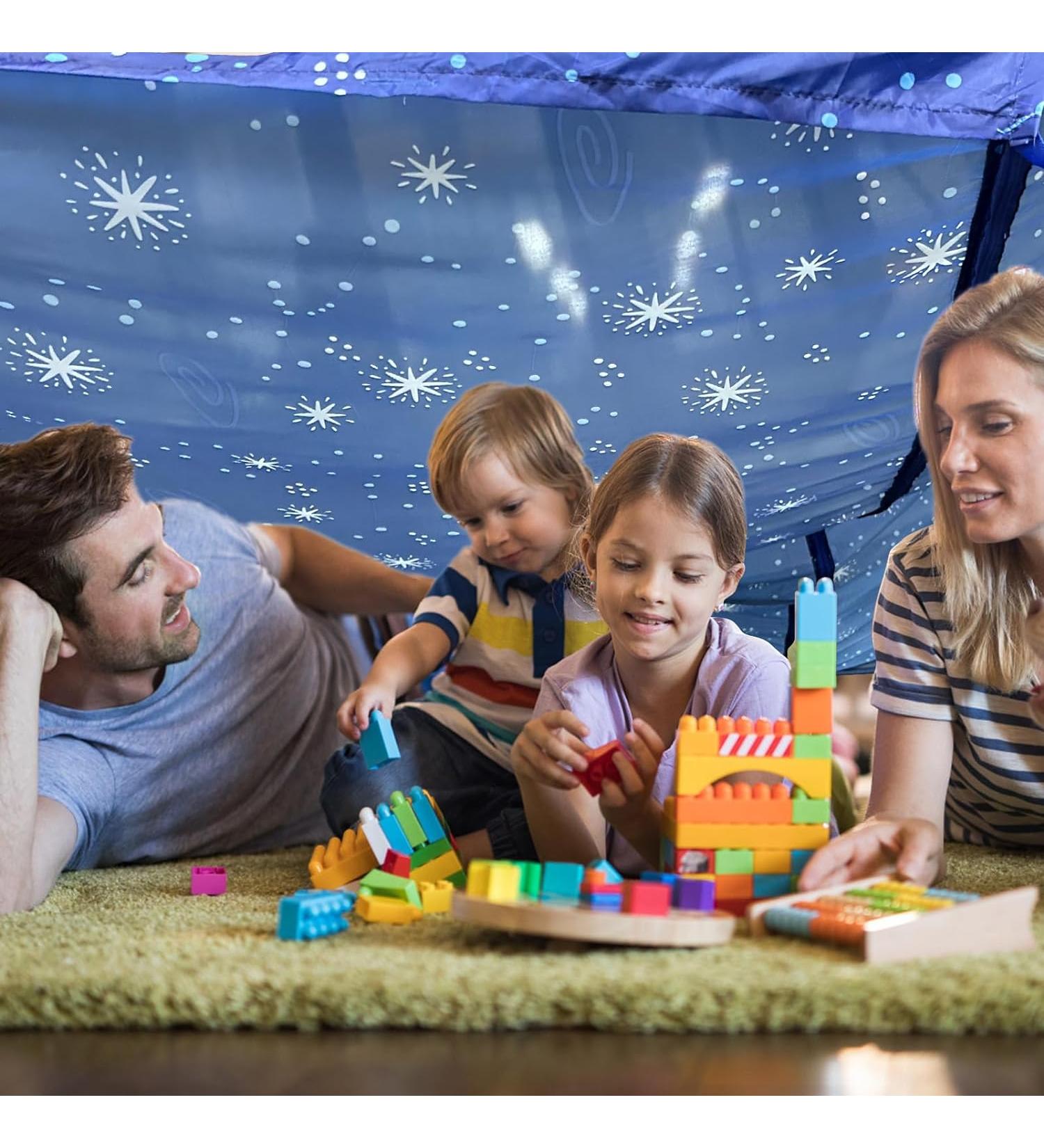 Blanket Fort Play Tent Kit - 3 Ripstop Blankets  Beanbags & Drawstring Backpack - Buy Online on GoSupps.com