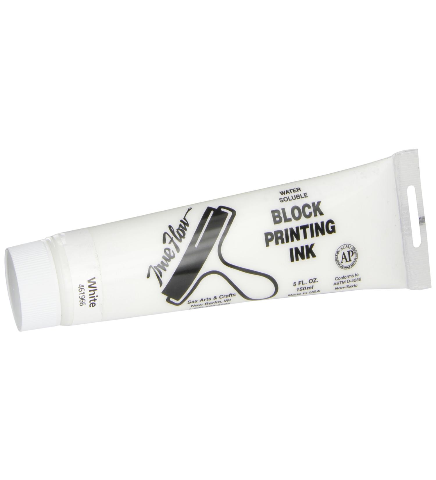 Sax True Flow Water Soluble Block Printing Ink - 5 Ounce Tube - White