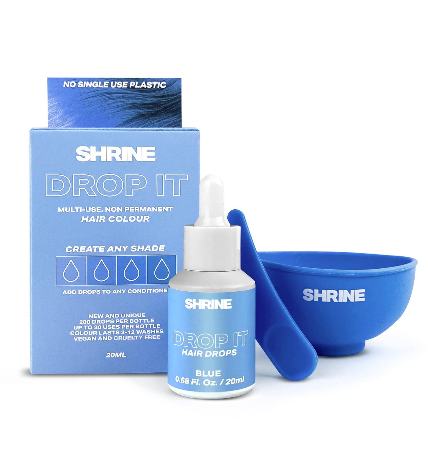SHRINE Drop It Semi-Permanent Hair Dye Drops Blue 20ml (Pack of 1) blue 1 count (Pack of 1) - Buy Online on GoSupps.com