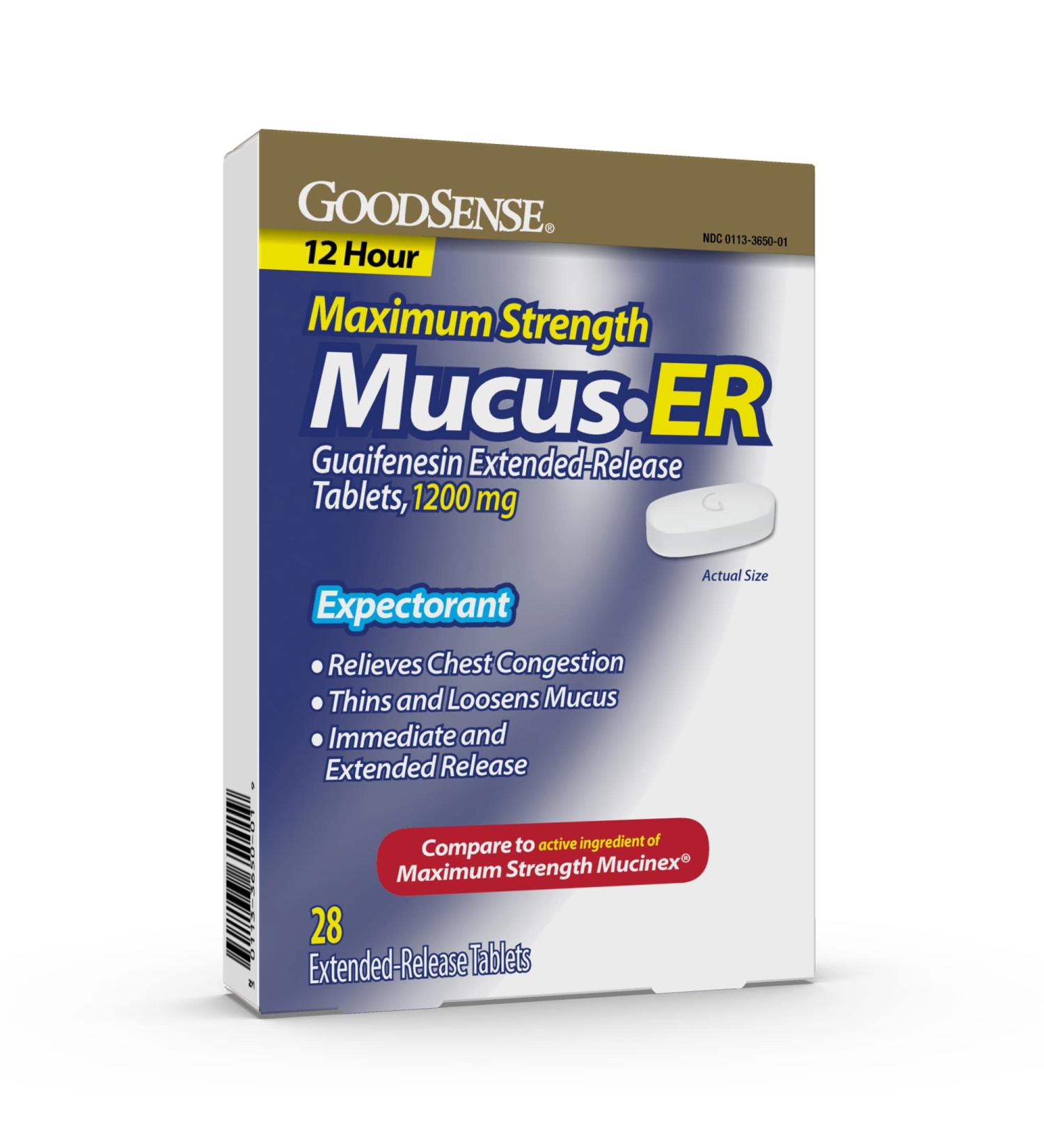 Good Sense Maximum Strength Guaifenesin Tablets 1200mg - 28 Count - Buy Online on GoSupps.com