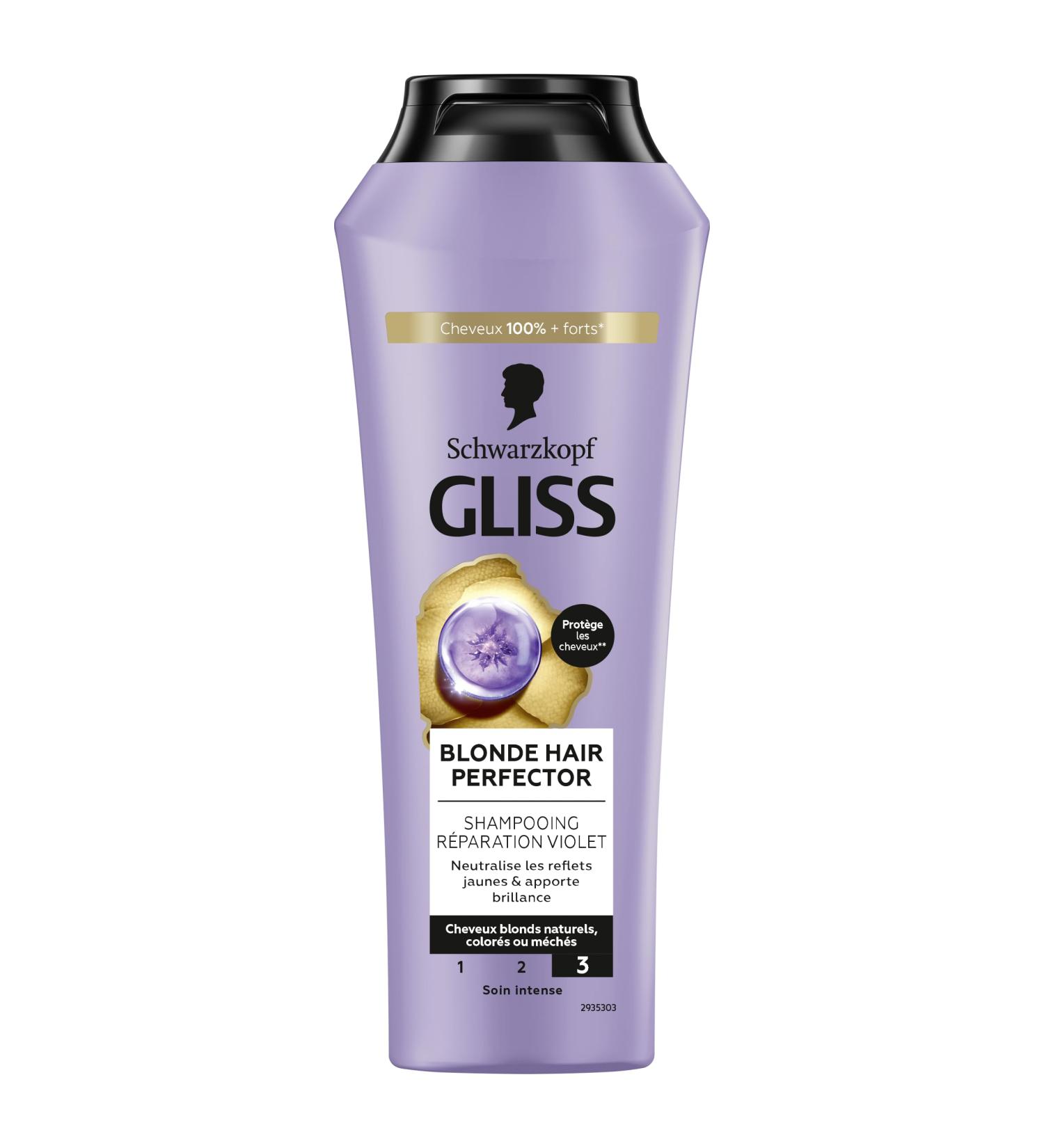 Schwarzkopf - GLISS - Violet Repair Shampoo - Blonde Hair Perfector - Neutralizes Yellow Highlights - Adds Shine - Natural Colored or Highlighted Blonde Hair - Intense Care - 250ml - Buy Online on GoSupps.com