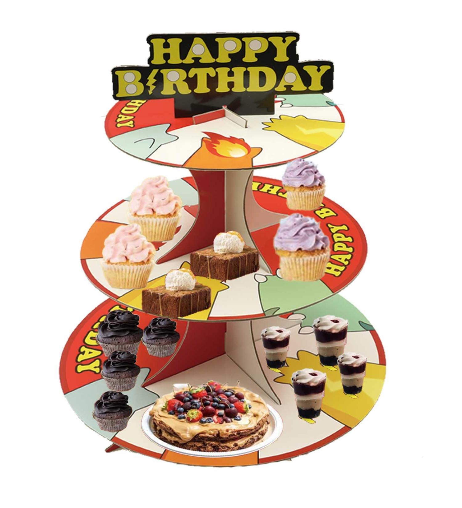 Cartoon Yellow Cupcake Stands for Kids Birthday Party Supplies - Buy Online on GoSupps.com