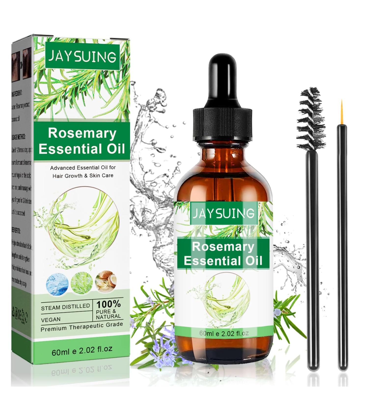 100% Natural Rosemary Oil for Hair Growth | 60ml Organic Rosemary Oil for Scalp Aromatherapy & Massage - Buy Online on GoSupps.com