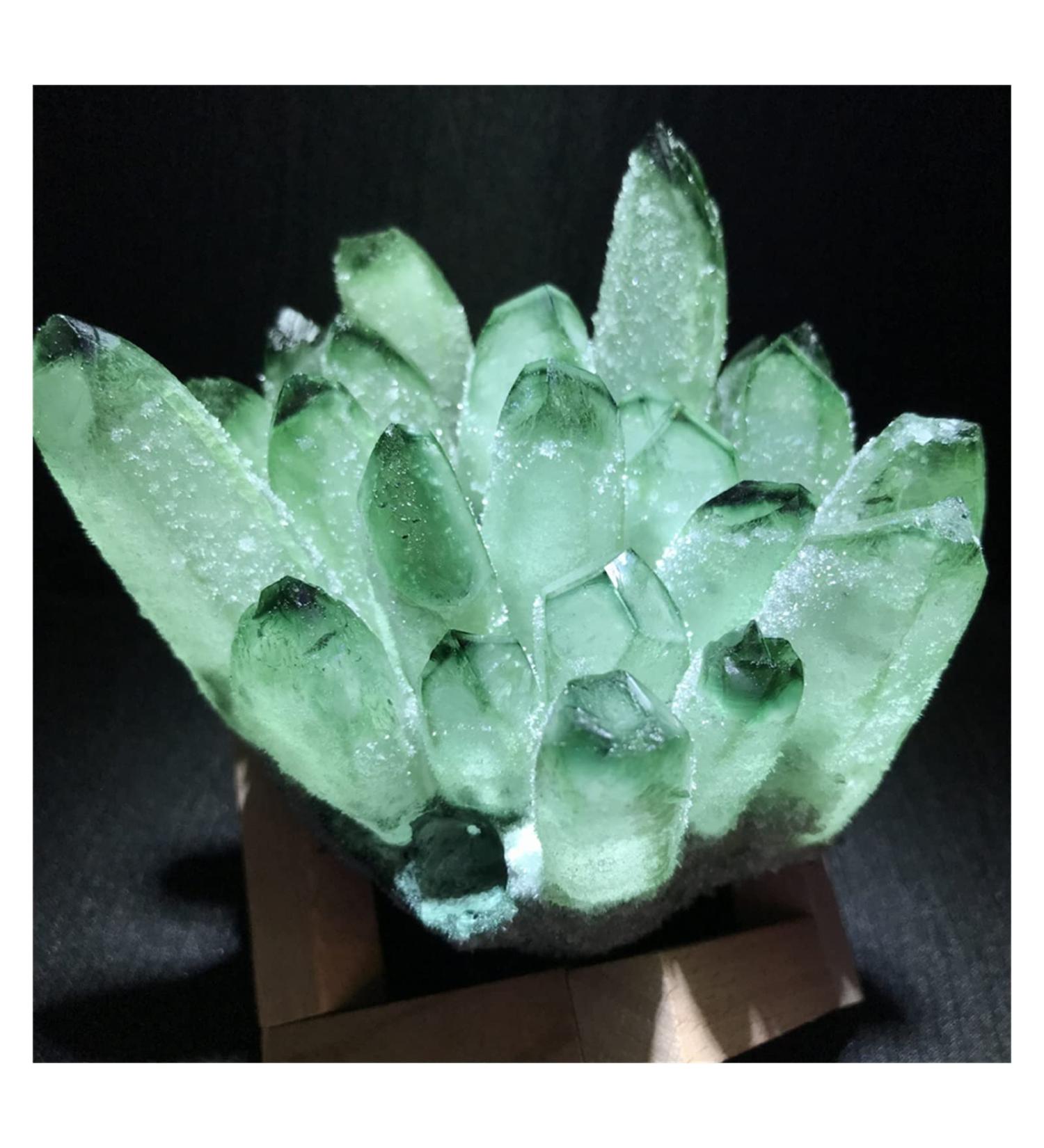 Natural Green Ghost Crystal Cluster Phantom Quartz Rock Stones and Crystals Reiki Specimen Home Decor Decoration Gift Stone Mineral Specimen (Color : A Army Green Size : 900-1000g) 900-1000g A Army Green - Buy Online on GoSupps.com