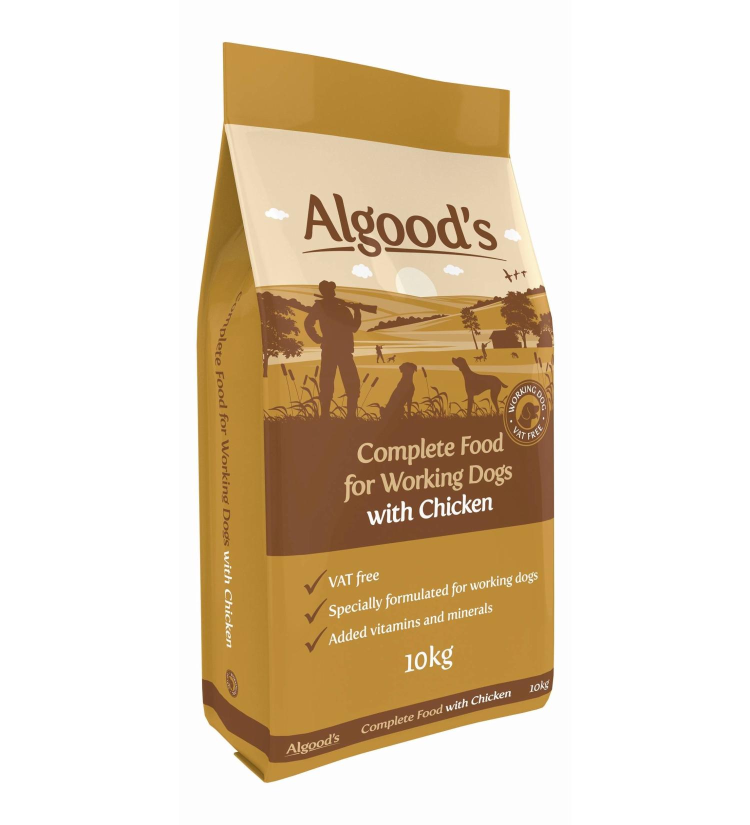 Algoods Working Dog Food Complete Dry Dog Food Chicken Flavour 10 Kg - Buy Online on GoSupps.com