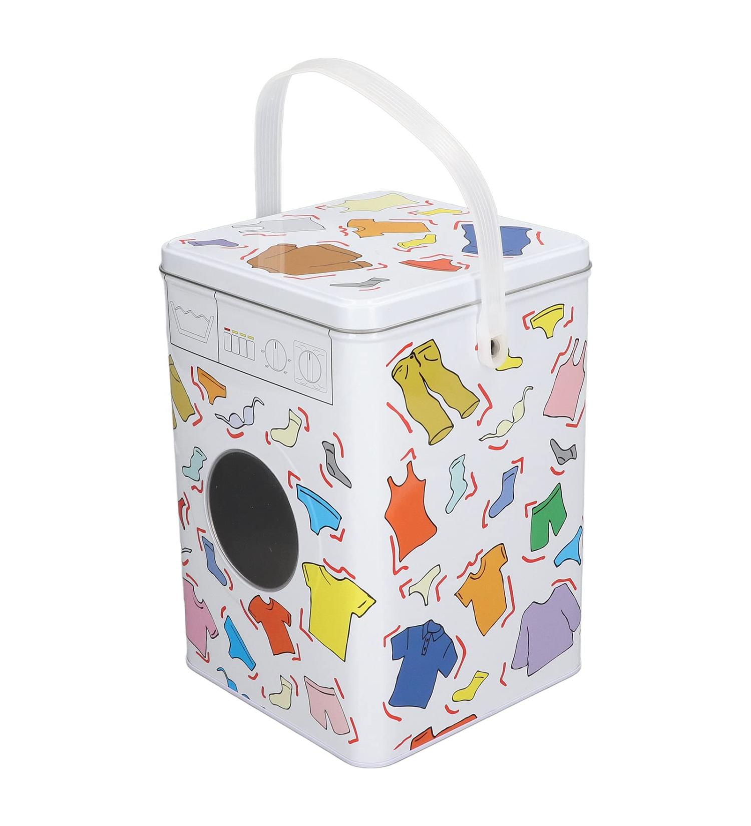 Laundry Powder Bin Iron Laundry Powder Tin with Perspective Window and Lid Large Capacity Washing Powder Storage Tin Used at Home - Buy Online on GoSupps.com