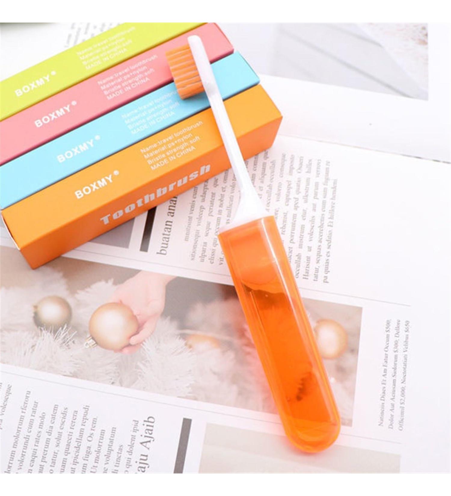 Charcoal Travel Toothbrush - Portable Folding Super Soft Bristle for Camping & Hiking (Orange) | Eco-Friendly Accessories - Buy Online on GoSupps.com