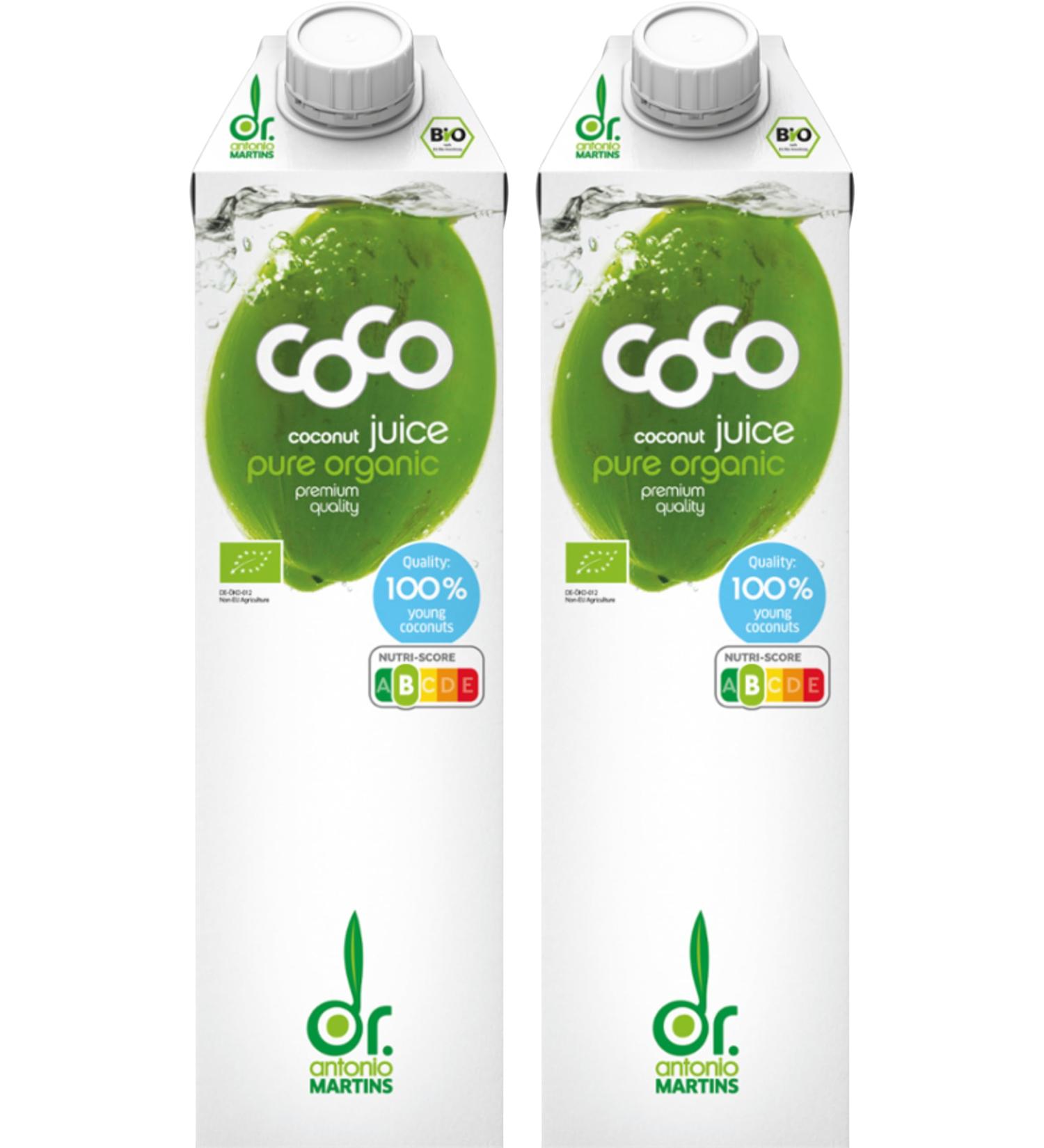 Dr. Antonio Martins Organic Coco Juice Pur (2 x 1000 ml)