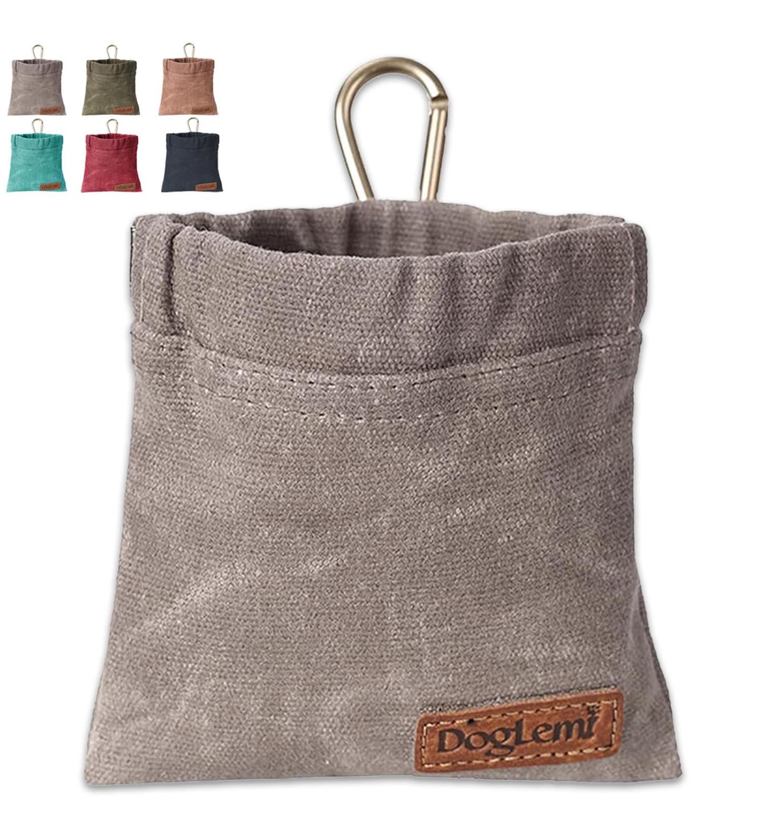 Puppy Dog Training Pouch | Hands-Free Dog Treat Bag with Carabiner - Grey - Buy Online on GoSupps.com