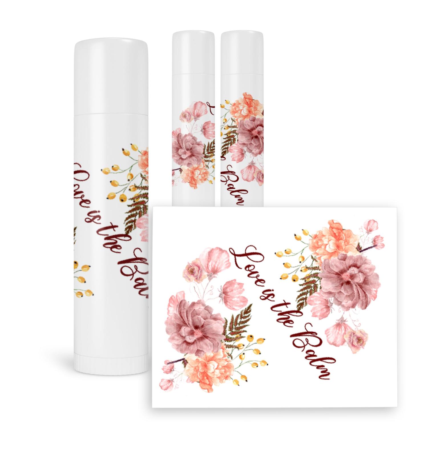Wedding Pink Blush Lip Balm Labels | Rustic Chapstick Stickers for Bridal & Baby Showers - Buy Online on GoSupps.com