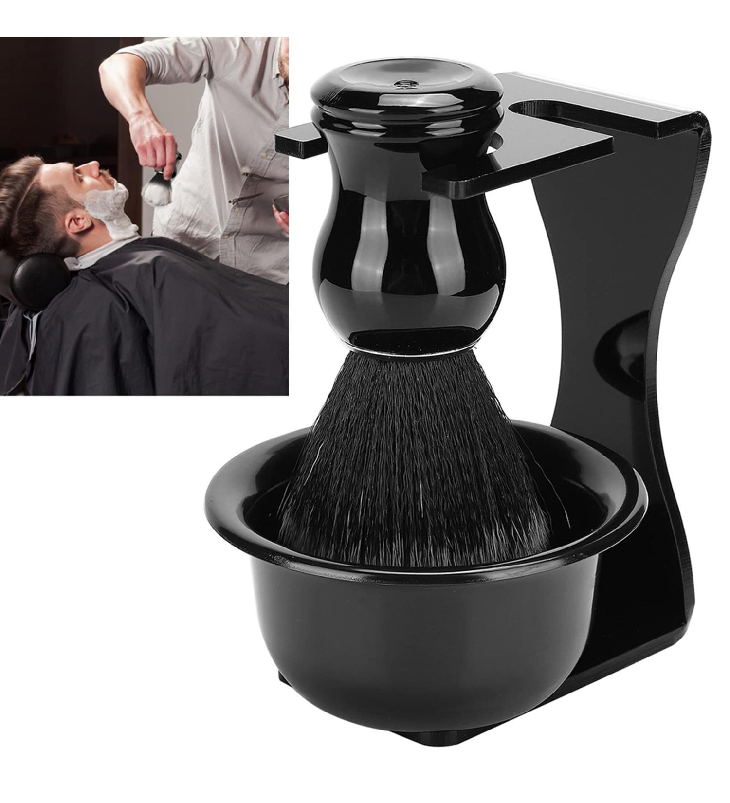 Buy Men's Beard Shaving Tool Set - 3 Pieces Brush Bowl Holder for Perfect Beard Care & Styling - Buy Online on GoSupps.com
