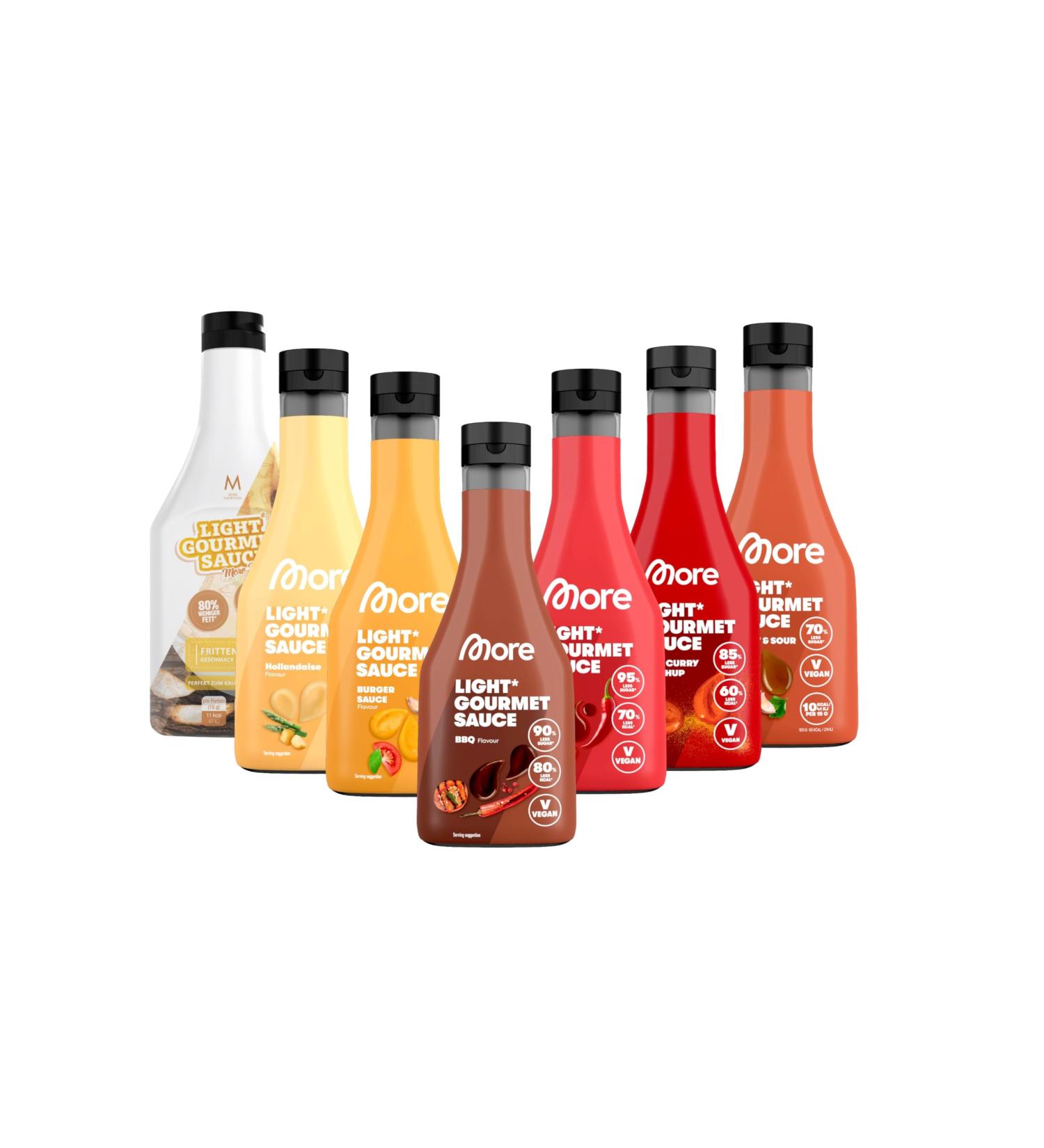 More Nutrition Light Gourmet Sauce 7 -Series 7 x 285ml calorie -reduced sauce without adding sugar and unnecessary fat mixed (7er bundle)