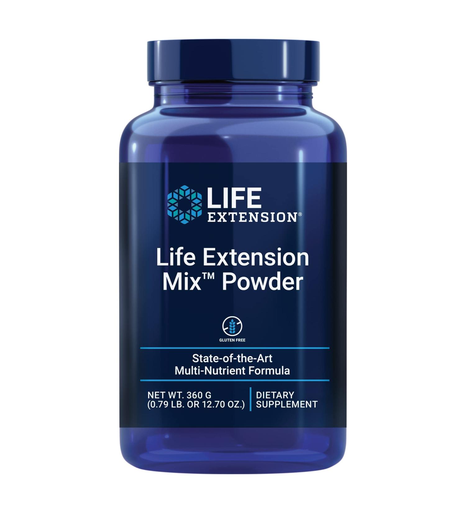 Life Extension Mix Powder - High-Potency Vitamin Mineral Supplement - Daily Veggies Blend for Immunity & Health - Gluten-Free - 12.70oz - Buy Online on GoSupps.com