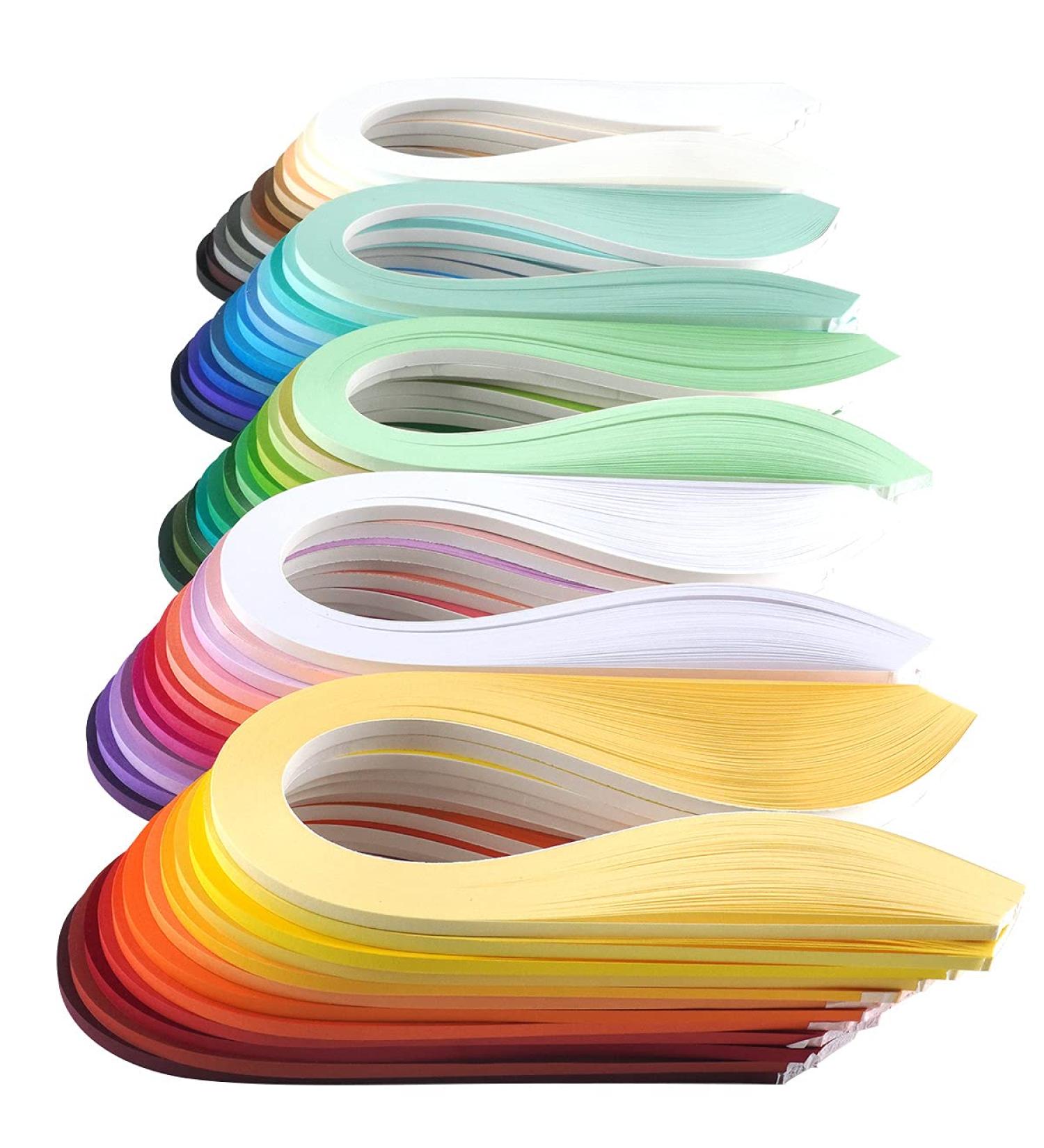 JUYA Single Color Paper Quilling Strips Set - 60 Colors, 39cm Length, 100 Strips per Pack, 5mm Width - Buy Online on GoSupps.com