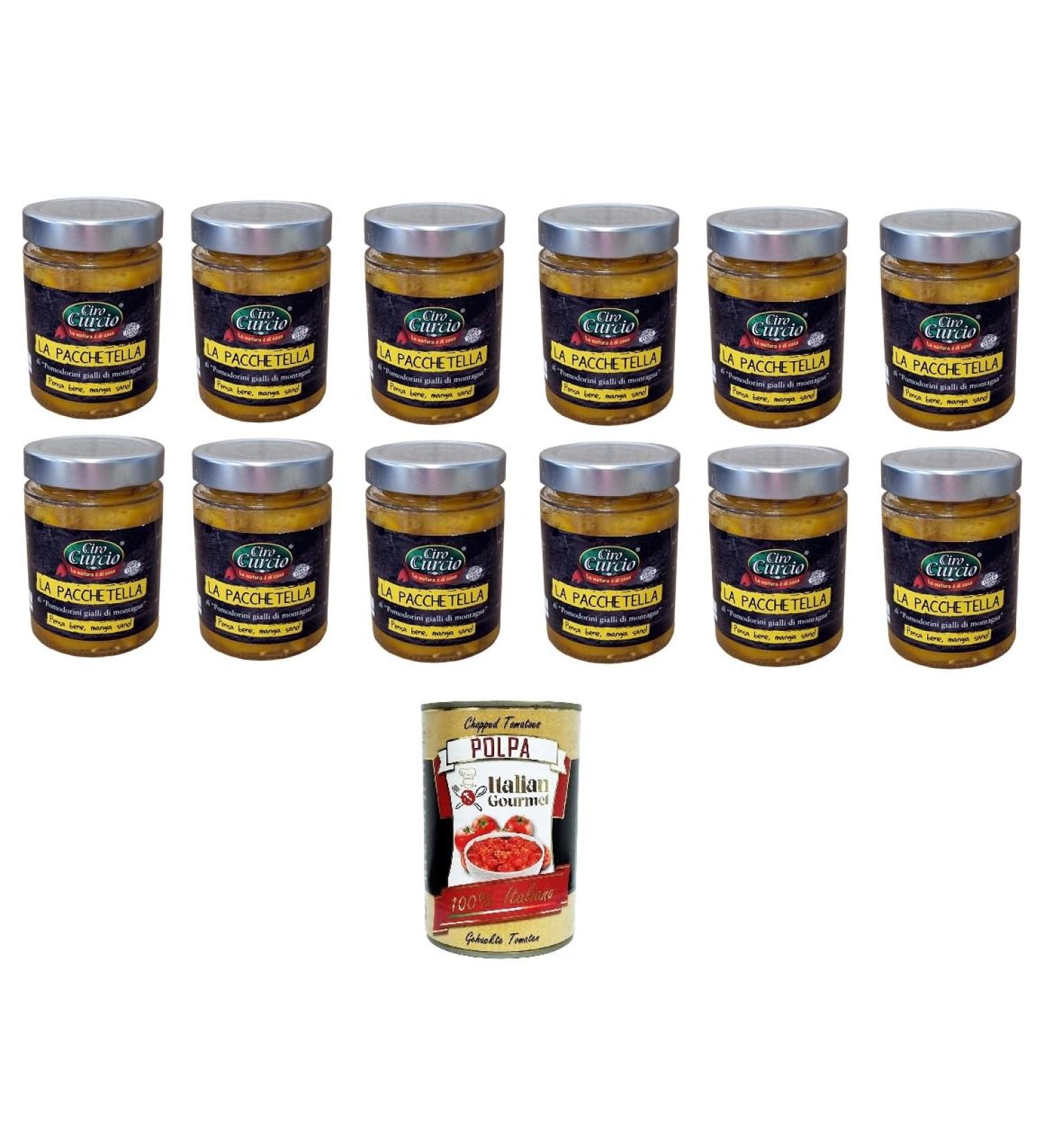  Italian Gourmet E.R. Ciro Curcio Yellow Mountain Tomato La Pacchetella 370 ml + Italian Gourmet Pulp 400 g - Buy Online on GoSupps.com