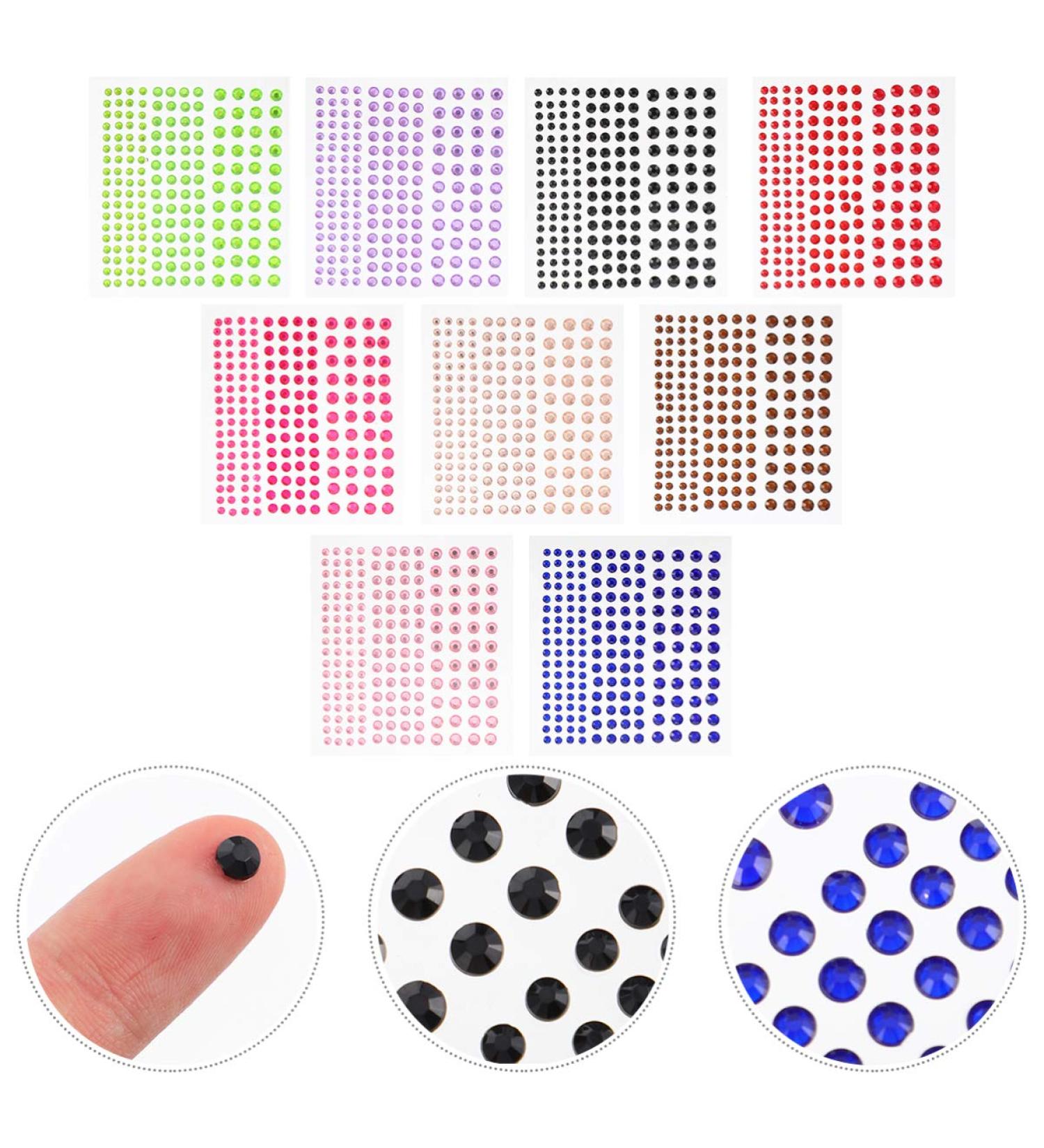LALAFINA 9 Sheets Nail Art Stickers Hair Jewels Face Jewels Eye Gems Rhinestones for Makeup Nail Stickers Glitter Stickers Rhinestones for Nails Face Rhinestones Japanese Hair Accessories 9x8x0.1cm Assorted Color - Buy Online on GoSupps.com