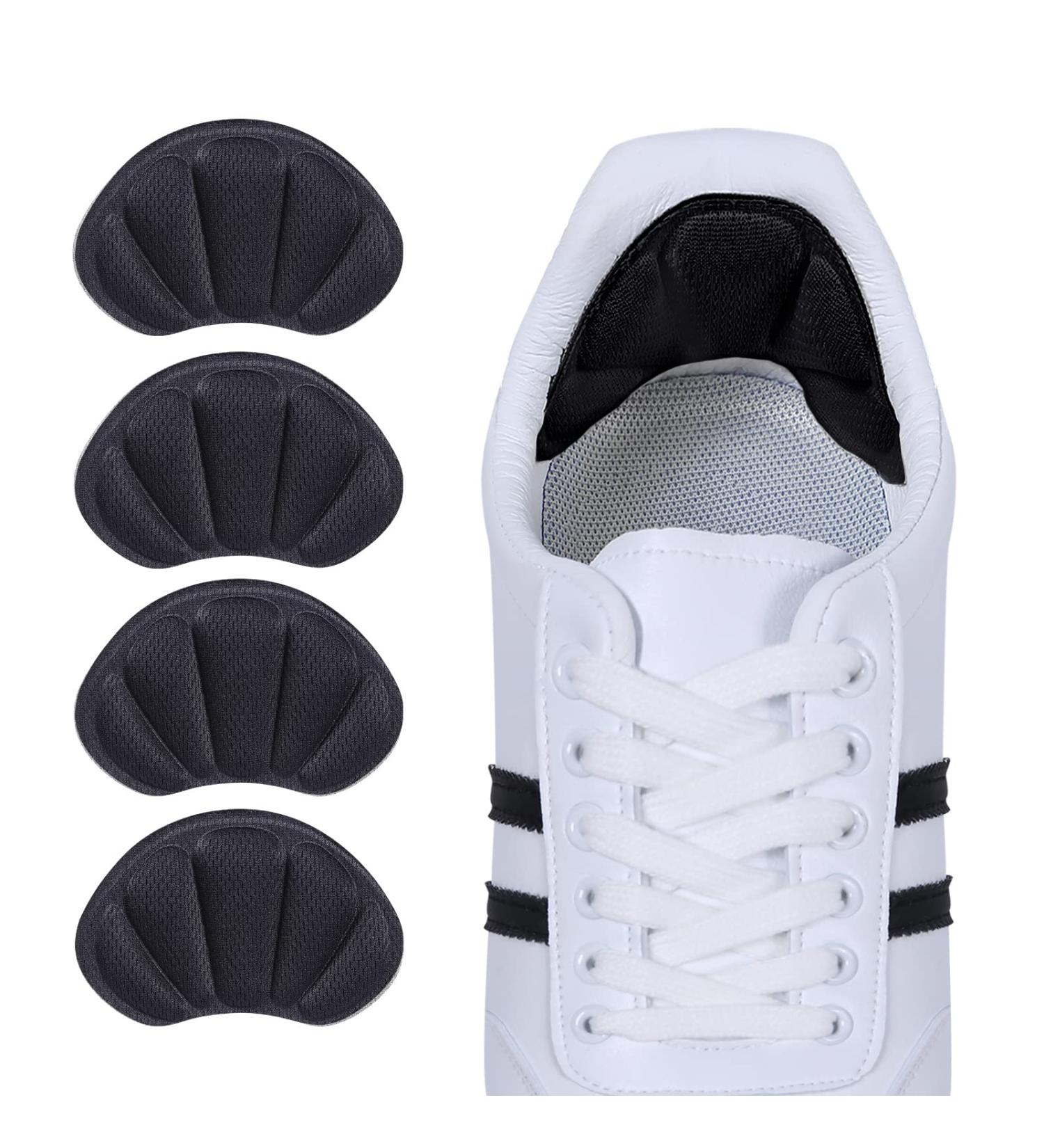Soft Mesh Heel Grips Pads for Loose Shoes - 4 Pack (Black) - Buy Online on GoSupps.com