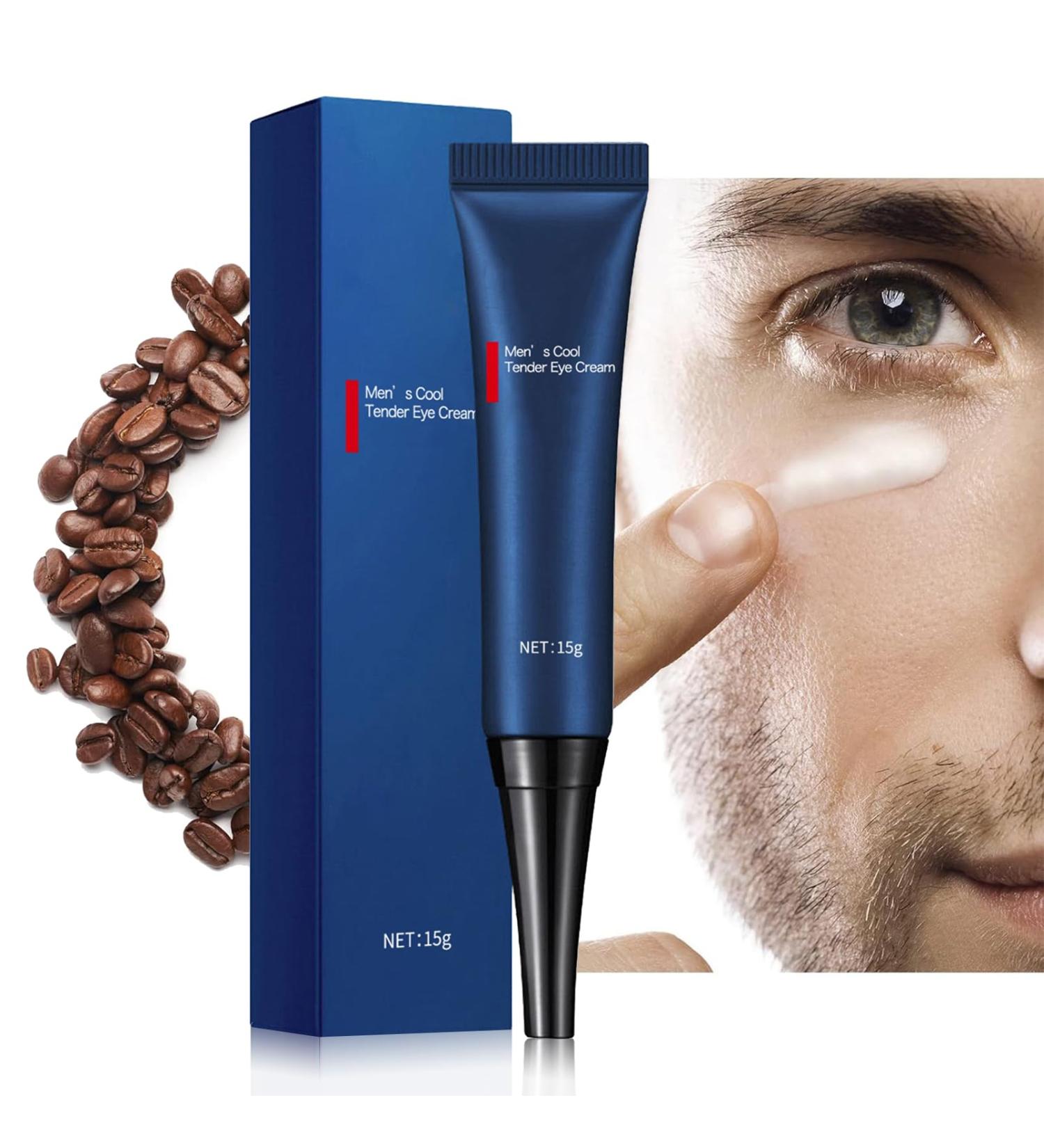 Men's Eye Cream - Anti Aging Caffeine Gel for Dark Circles & Puffiness | Hydrating Peptide Formula for Wrinkles & Bags - Buy Online on GoSupps.com