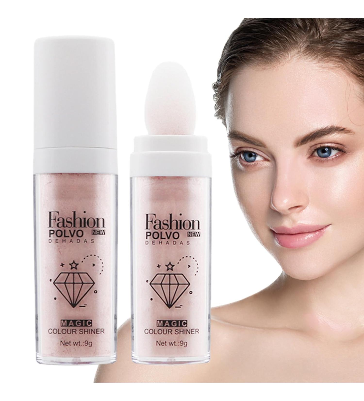 Face Highlighter Powder | Not-sticky Sparkle Highlighter Powder Makeup Cosmetic For Traveling Shopping Wedding Prom For Women Girls Pochy #2 Pink - Buy Online on GoSupps.com