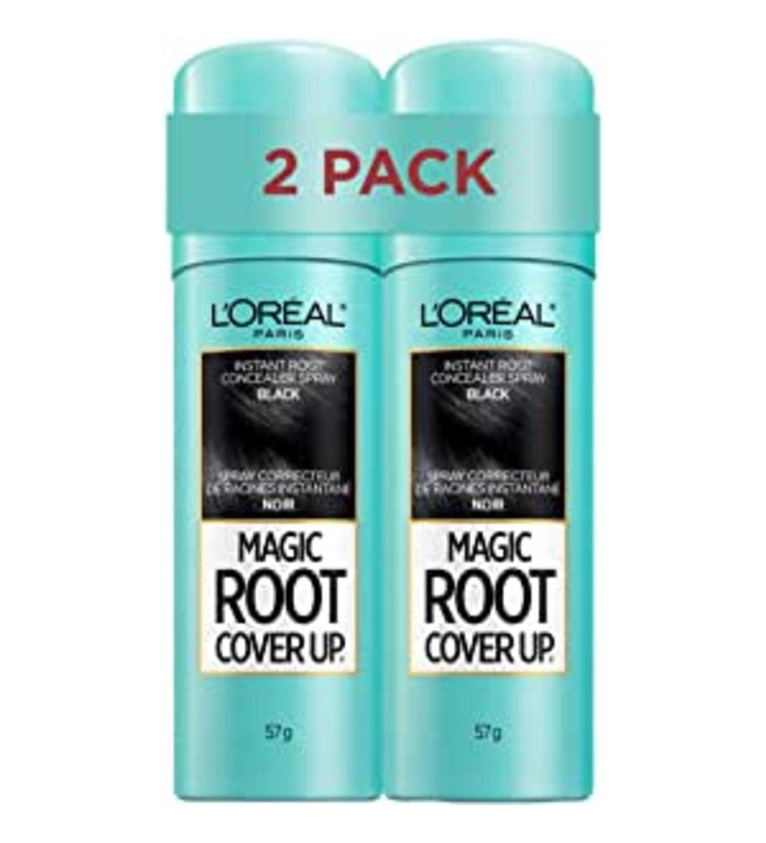 L'Oreal Paris Magic Root Cover Up Temporary Hair Color Black Instant Root Concealer Spray Hair Dye Duo Pack 2x57g Black 57 g (Pack of 2) - Buy Online on GoSupps.com