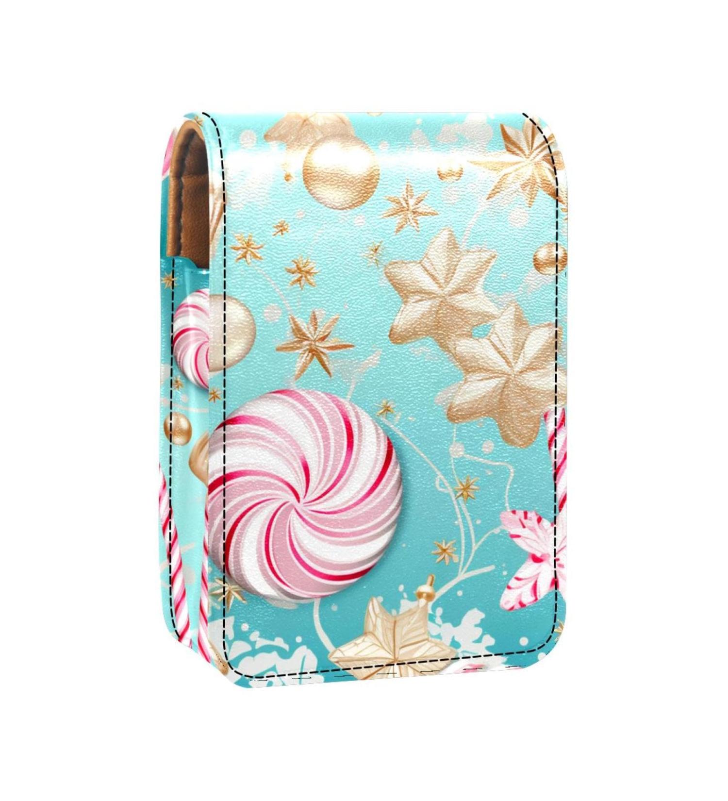 Travel Lipstick Organizer Case | Portable Makeup Bag with Mirror | Candy Cartoon Pink Y541e8azth - Shop Internationally - Buy Online on GoSupps.com