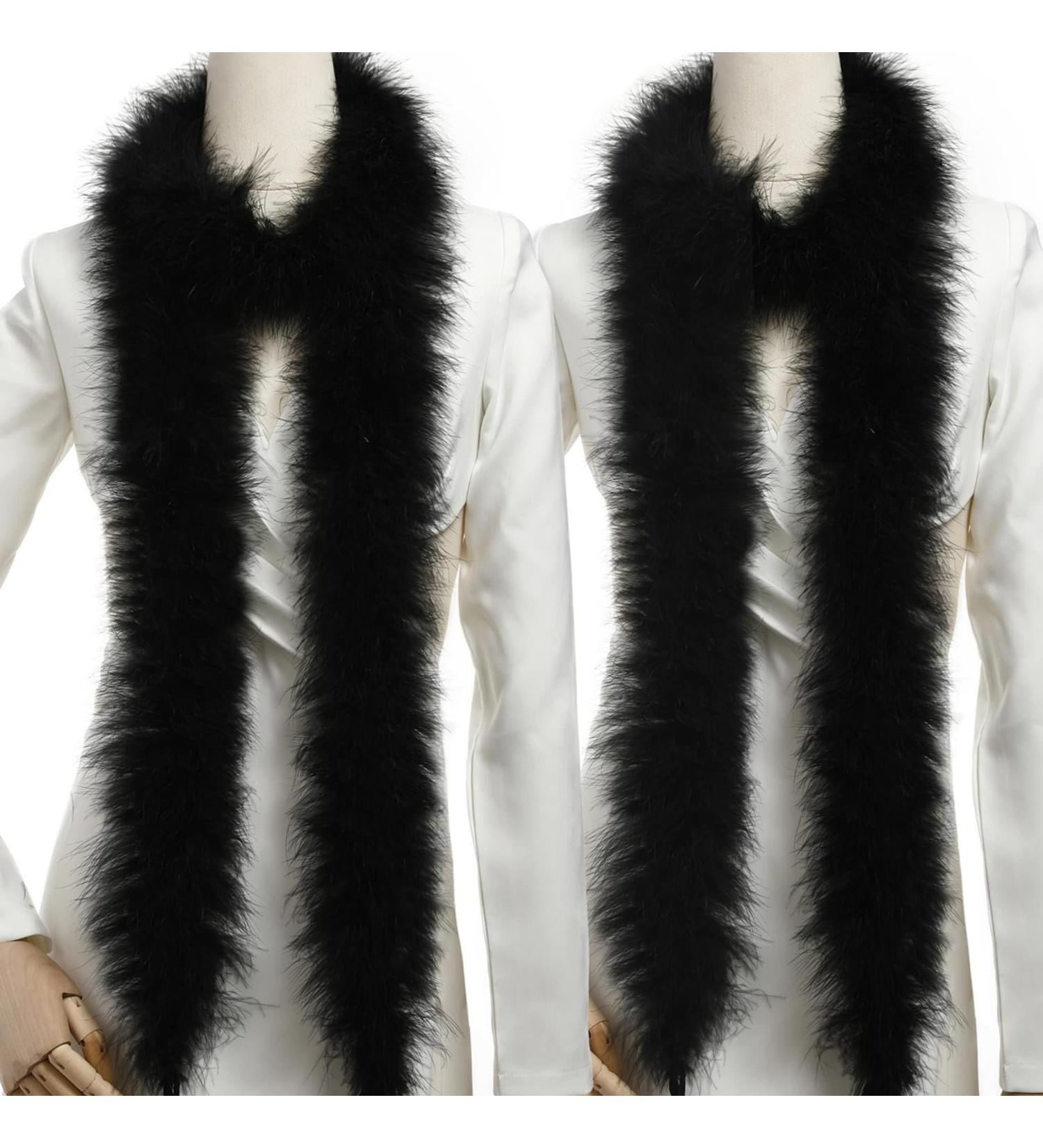 Holmgren Black Marabou Feather Boa - 2 Pcs 25g 2 Yards for Party, Wedding, Halloween Decoration - Buy Online on GoSupps.com
