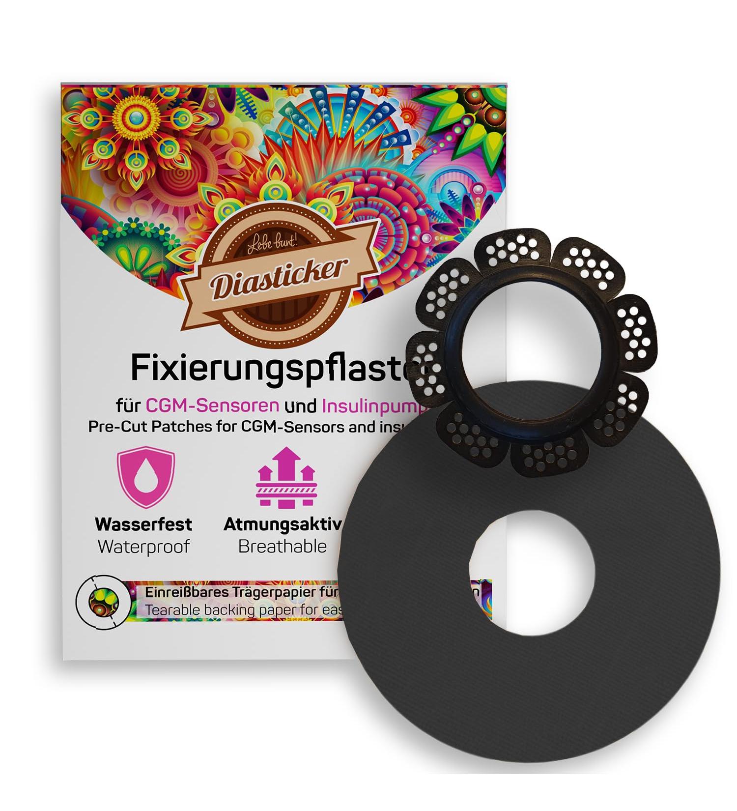 Diasticker | Freestyle Libre 2 Sensor Edging - Waterproof Flexible Support & Easy Change | Includes 10 Black Plasters - Buy Online on GoSupps.com