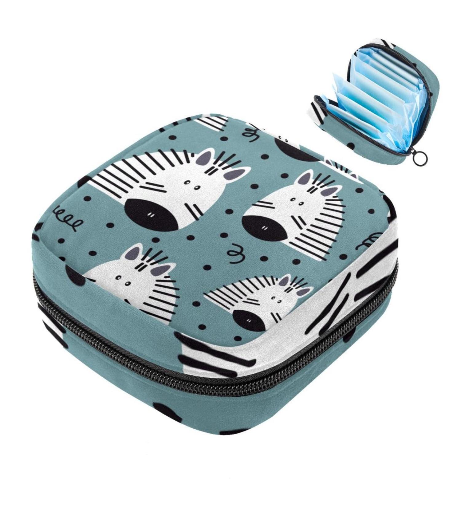 Buy Cute Zebra Storage Bags for Women's Bandages & Menstrual Products - Portable Holder for School & Office - Buy Online on GoSupps.com