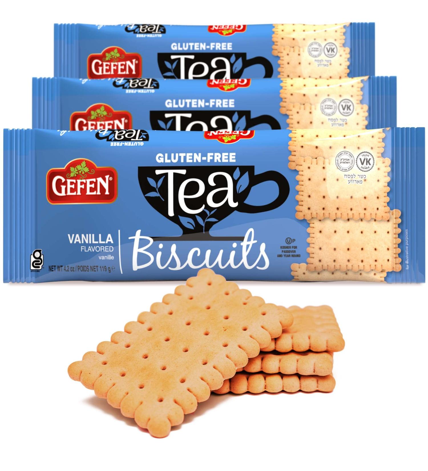 Gefen Gluten Free Vanilla Tea Biscuits 4.2oz (3 Pack) - Kosher for Passover - Buy Online on GoSupps.com
