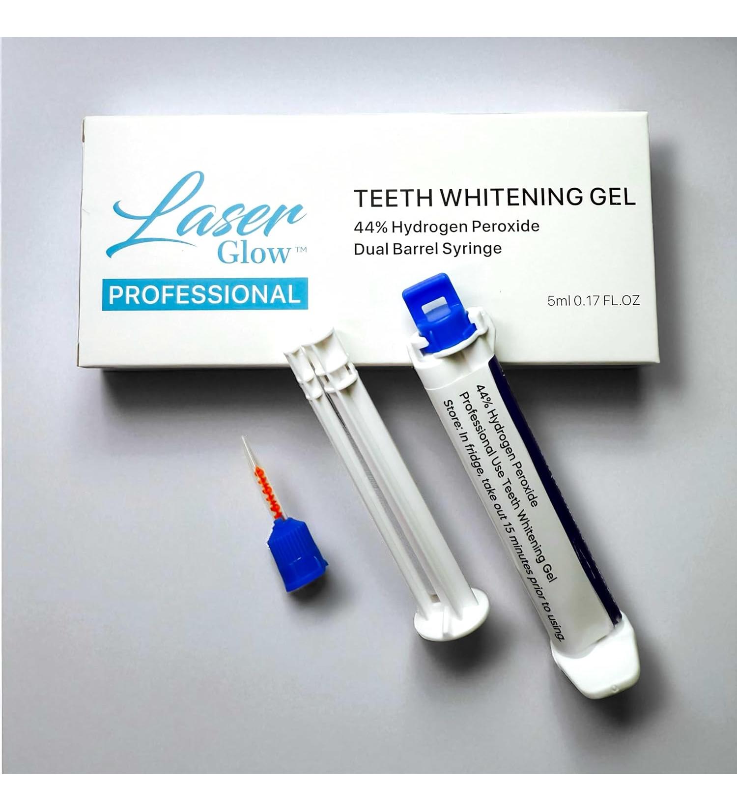 LaserGlow Professional Teeth Whitening Gel 44% Hydrogen Peroxide – Dual Barrel Syringe for Fast and  Effective Whitening Results - Buy Online on GoSupps.com